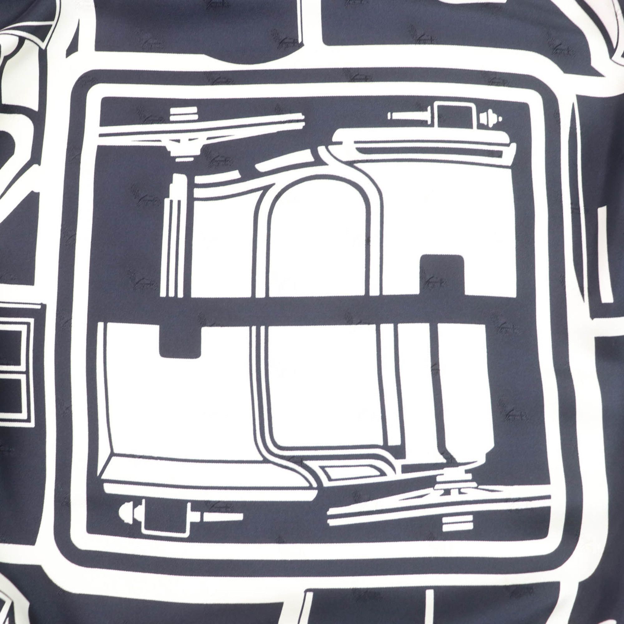 Hermes HERMES Coupe Tatouage 100% Silk Scarf with Full Design, Navy, Women's, Box Included Size ONE SIZE - 3 Thumbnail