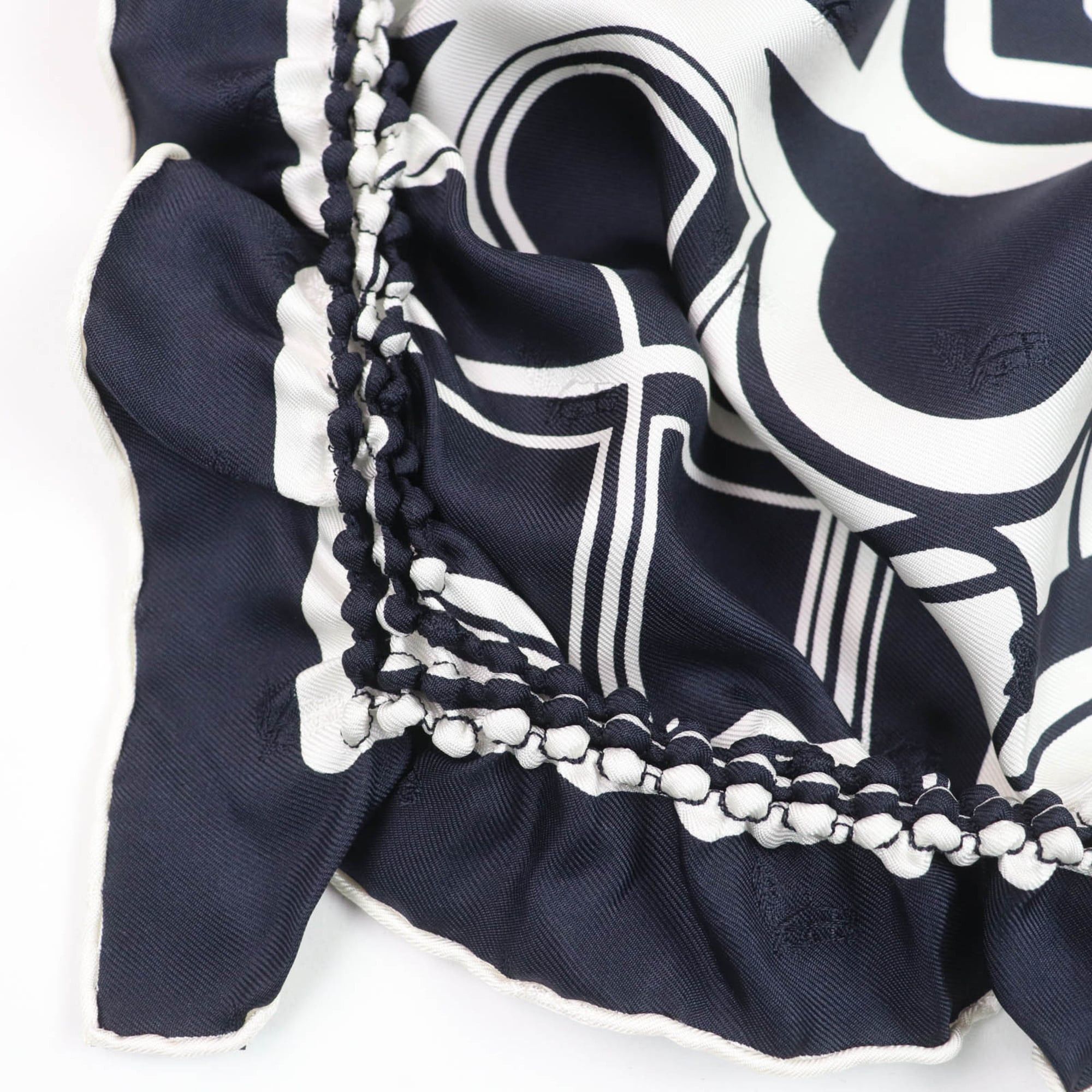Hermes HERMES Coupe Tatouage 100% Silk Scarf with Full Design, Navy, Women's, Box Included Size ONE SIZE - 4 Thumbnail