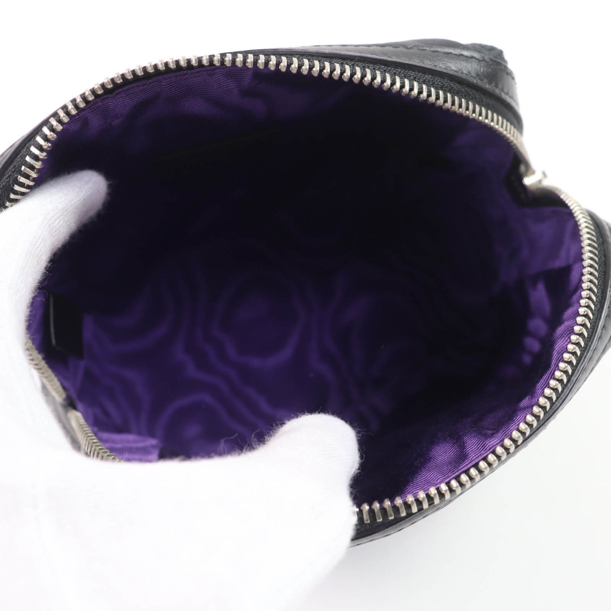 Gucci GUCCI 72604 GG Marmont Makeup Pouch, Small Item Black and Purple, Box Dust Bag Included, Made in Italy, Women's Size ONE SIZE - 6 Thumbnail