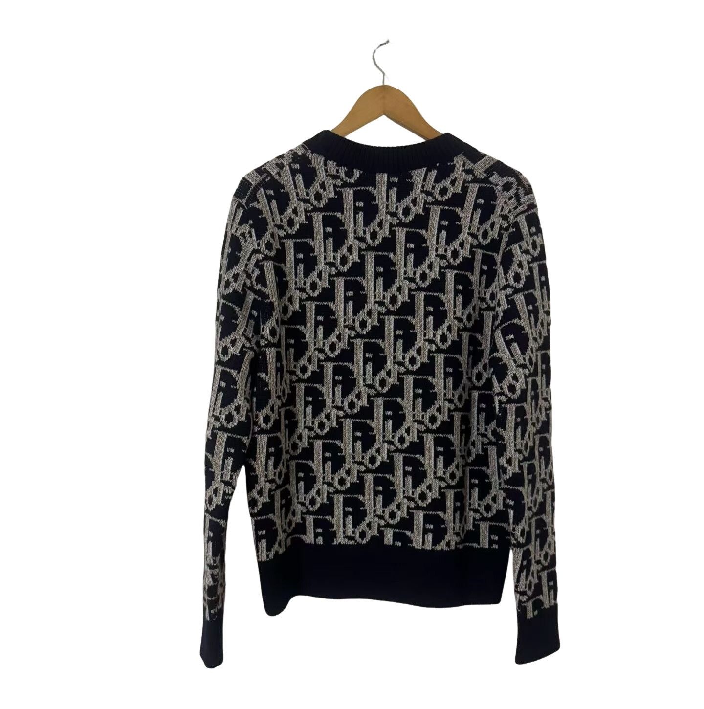 Dior Dior Oblique Monogram Virgin Wool Sweater Size M Size US M / EU 48-50 / 2 - 2 Thumbnail