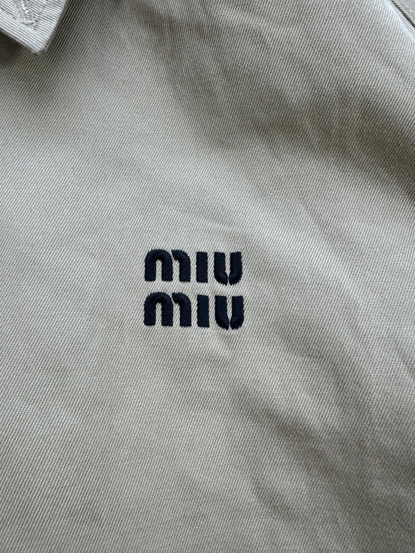 Miu Miu Miu Miu Logo Embroidered Khaki Jacket IT 40 Size S / US 4 / IT 40 - 3 Thumbnail