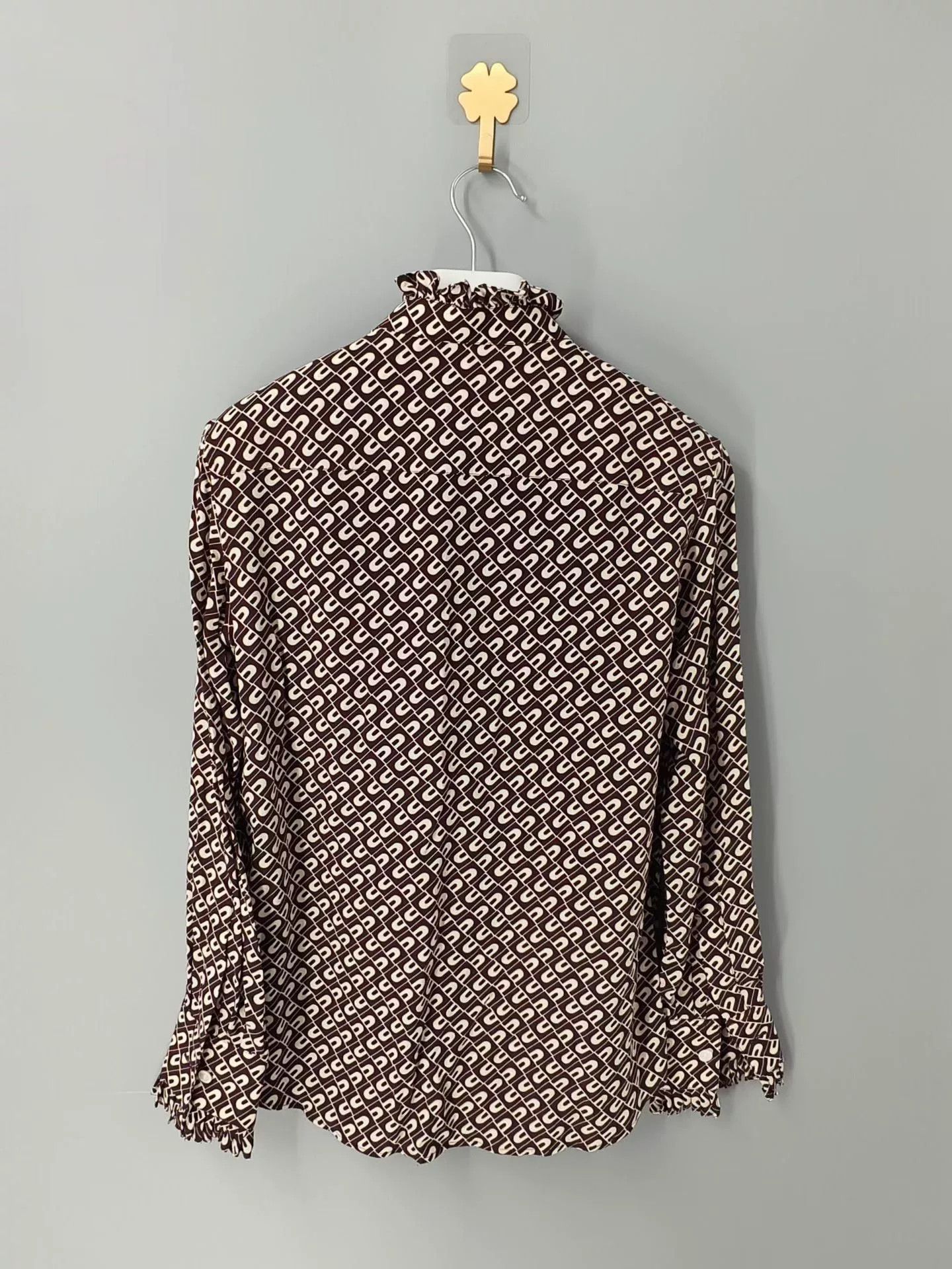 Celine Celine Silk Ruffled Print Blouse FR 34 Size XS / US 0-2 / IT 36-38 - 2 Thumbnail