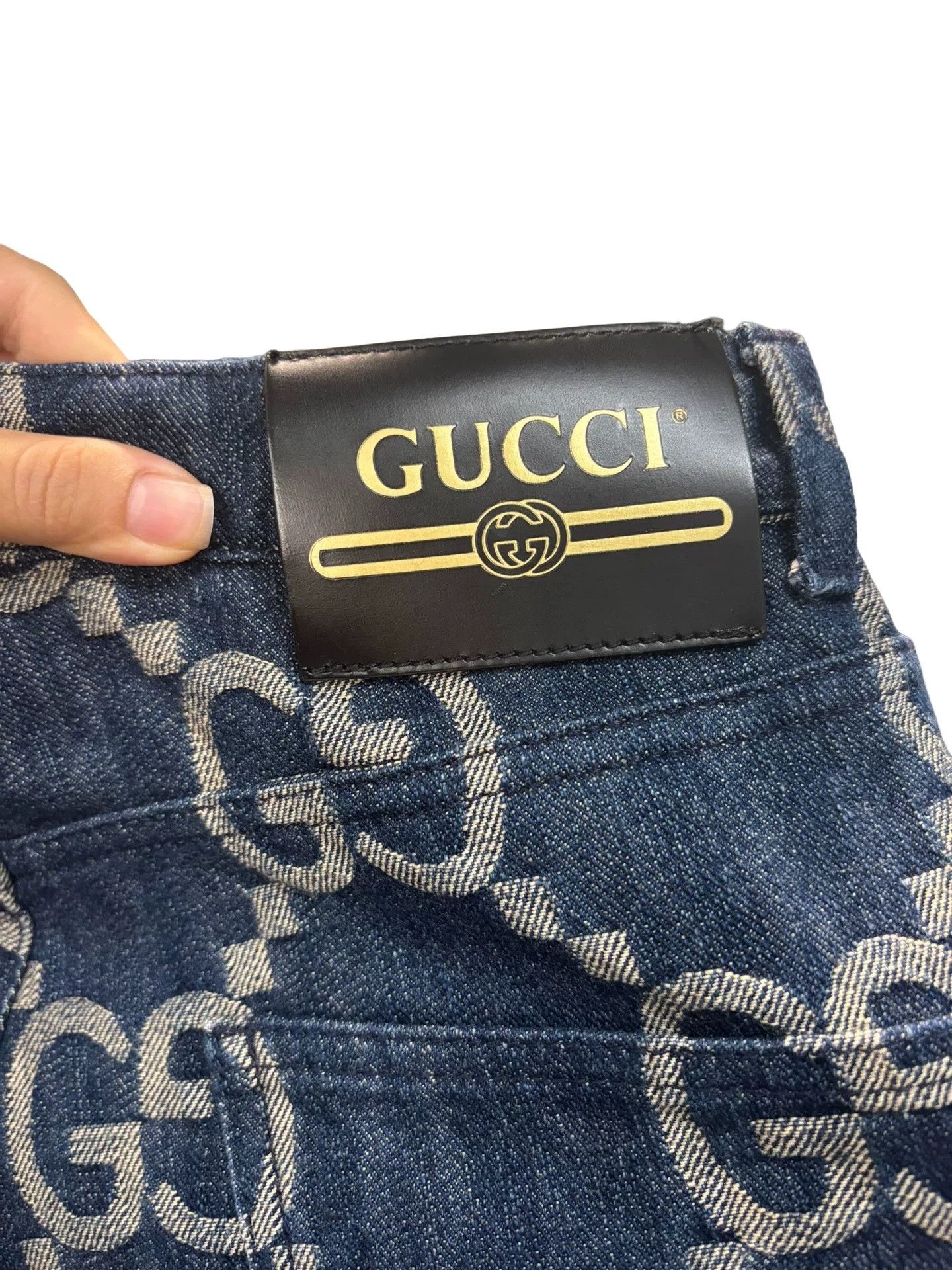 Gucci Gucci GG Monogram Jacquard Denim Jeans Size 24 Size 24" / US 00 / IT 34 - 3 Thumbnail