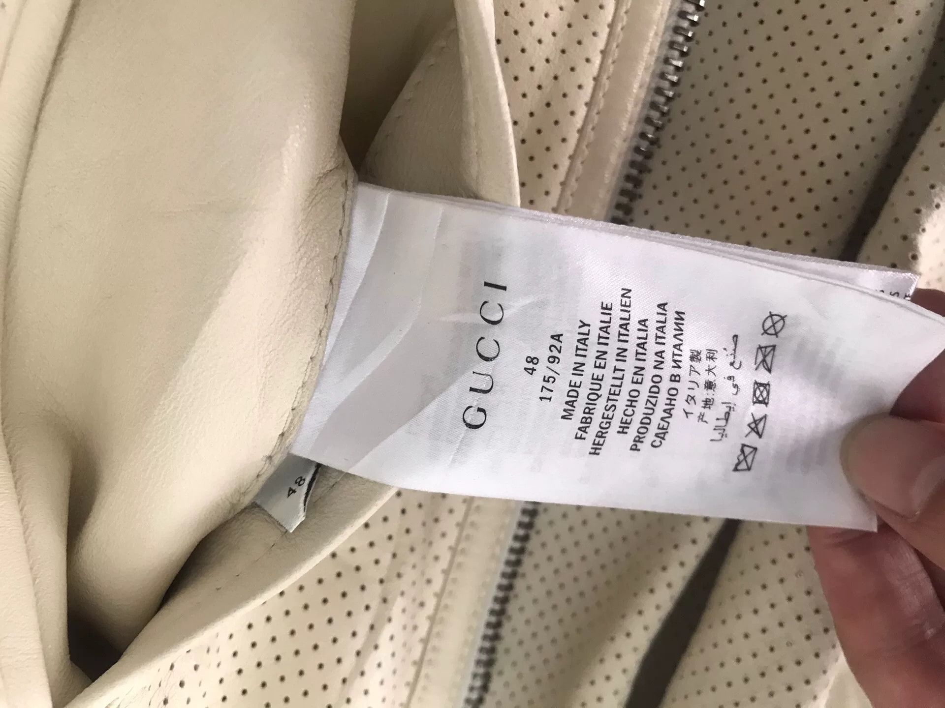 Gucci Gucci Perforated Logo Leather Jacket Size 48 Size US M / EU 48-50 / 2 - 8 Thumbnail