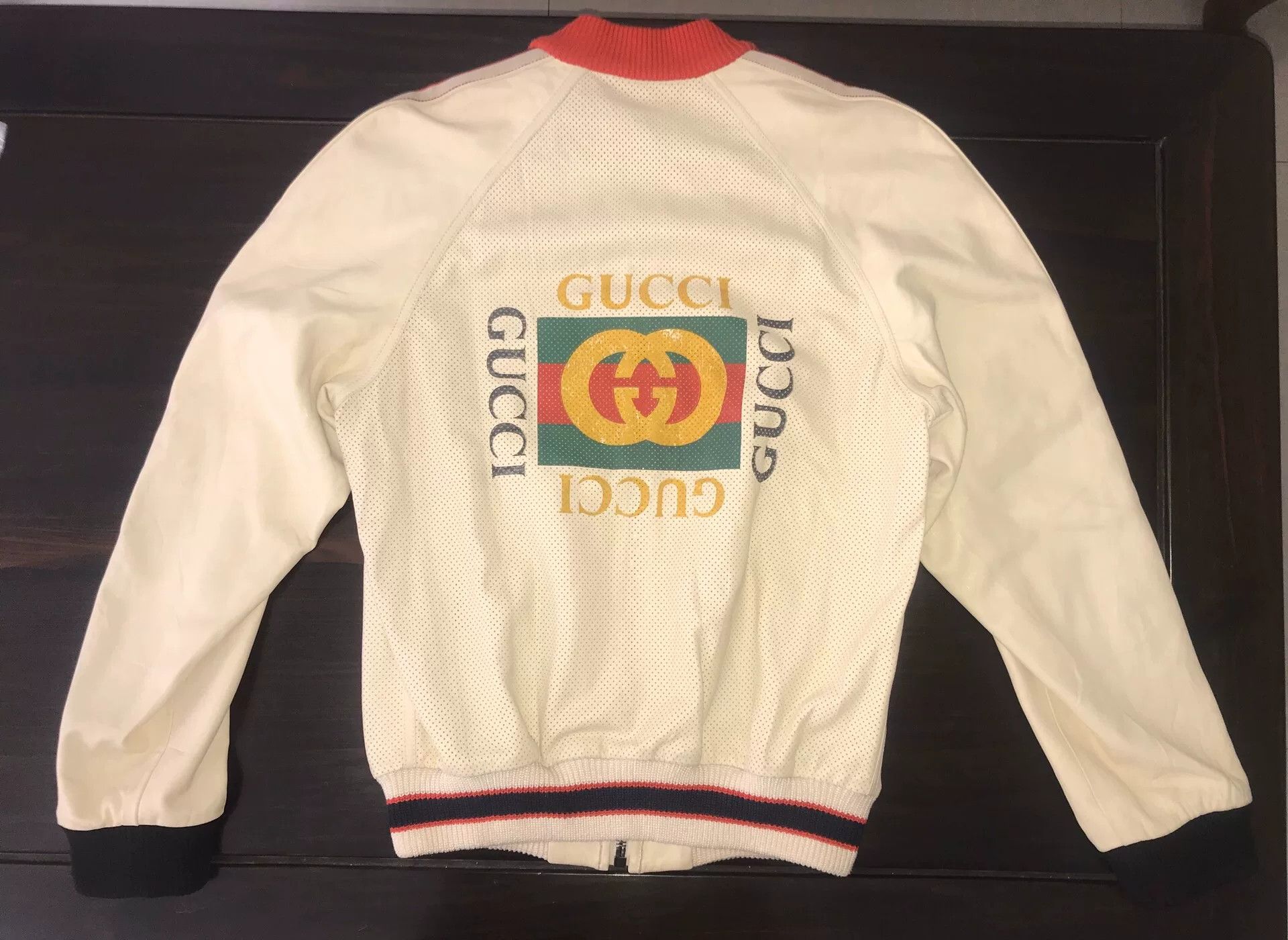 Gucci Gucci Perforated Logo Leather Jacket Size 48 Size US M / EU 48-50 / 2 - 2 Thumbnail