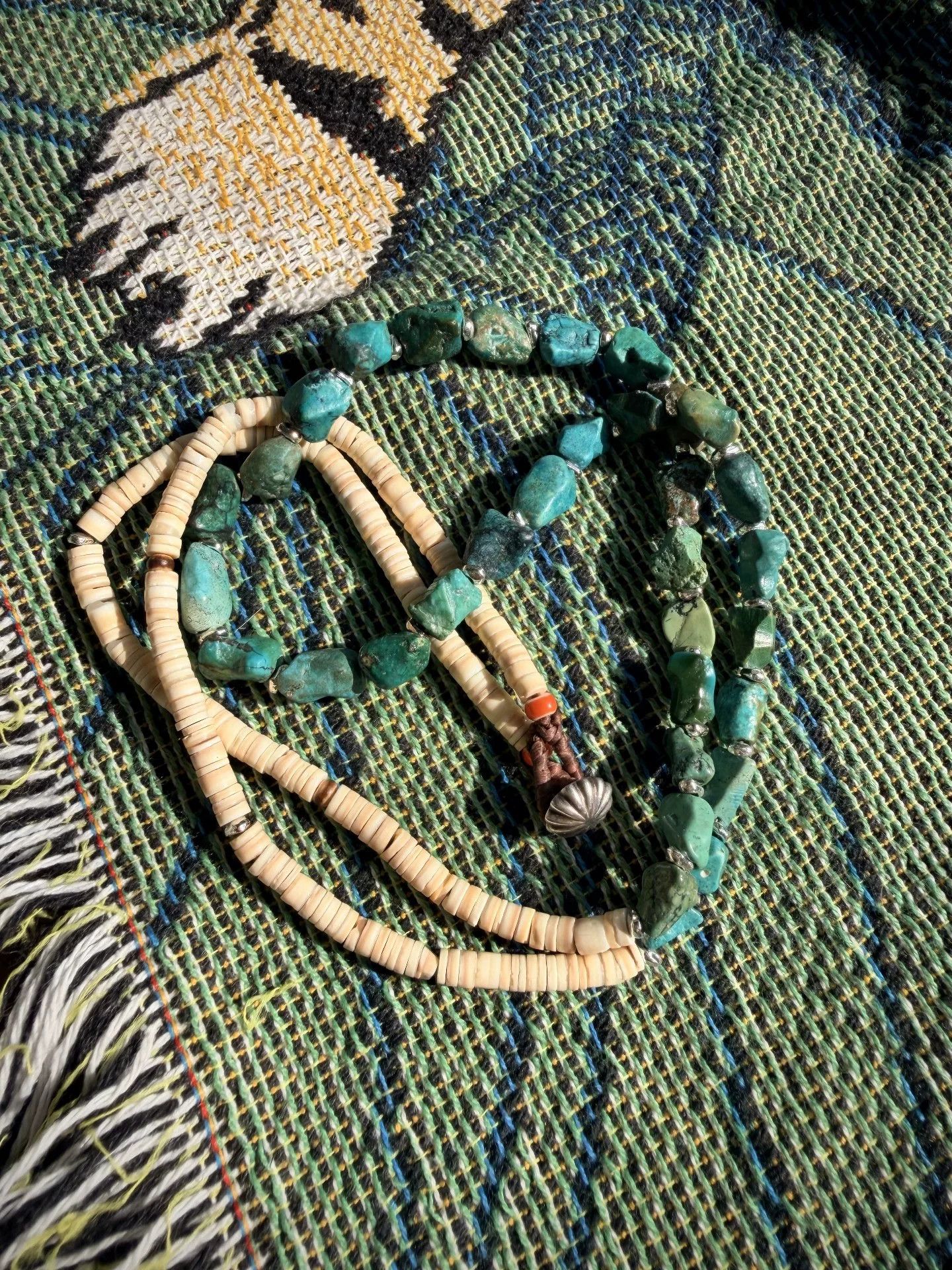 Other Navajo Vintage Turquoise Shell Glass Necklace Size ONE SIZE - 3 Thumbnail