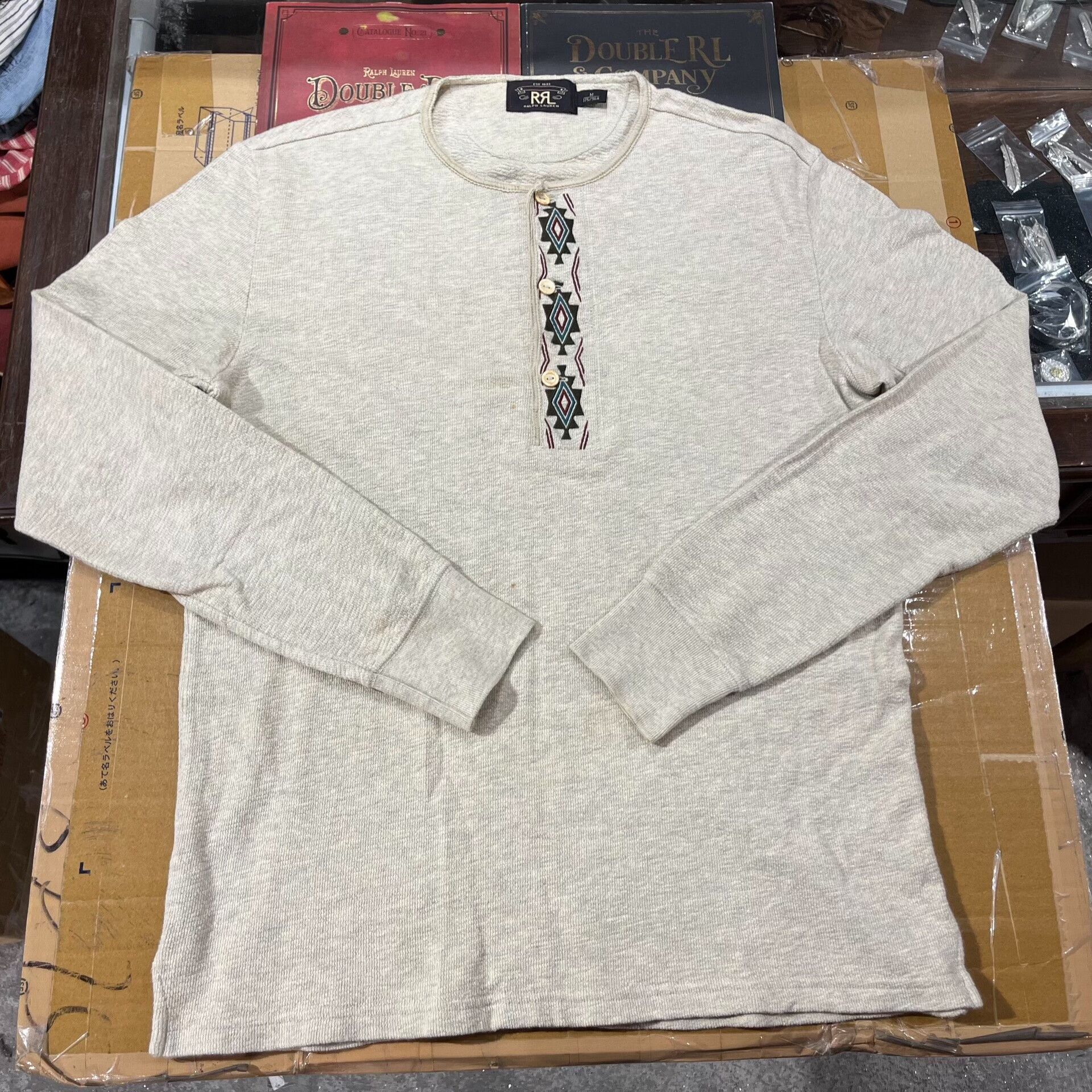 RRL Ralph Lauren RRL Vintage Indian Embroidery Henley Shirt Size US M / EU 48-50 / 2 - 2 Thumbnail