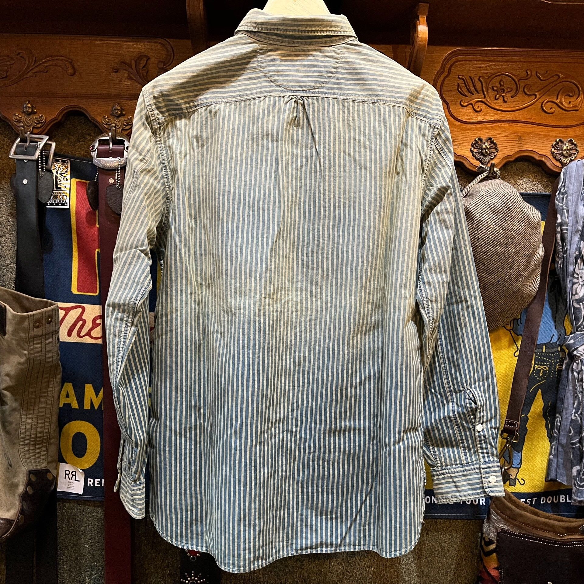 RRL Ralph Lauren RRL Distressed Striped Shirt Size US L / EU 52-54 / 3 - 2 Thumbnail