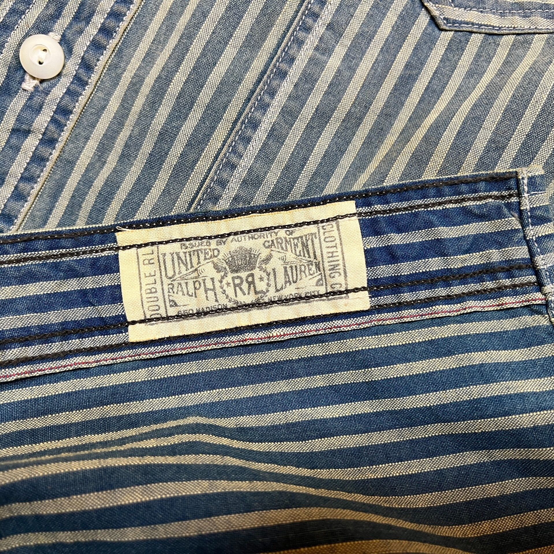 RRL Ralph Lauren RRL Distressed Striped Shirt Size US L / EU 52-54 / 3 - 5 Thumbnail
