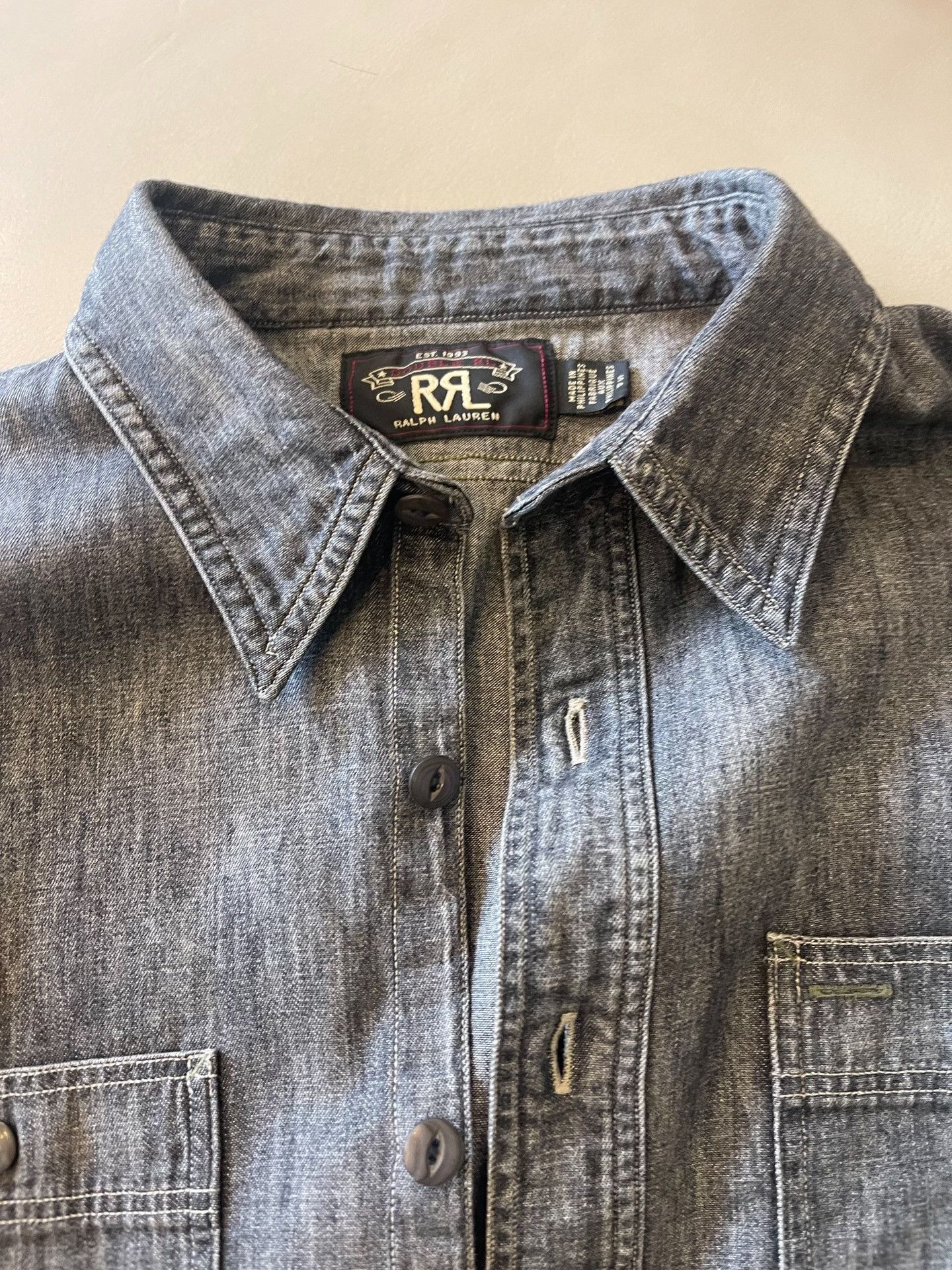 RRL Ralph Lauren RRL Chambray Denim Shirt Size US S / EU 44-46 / 1 - 3 Thumbnail