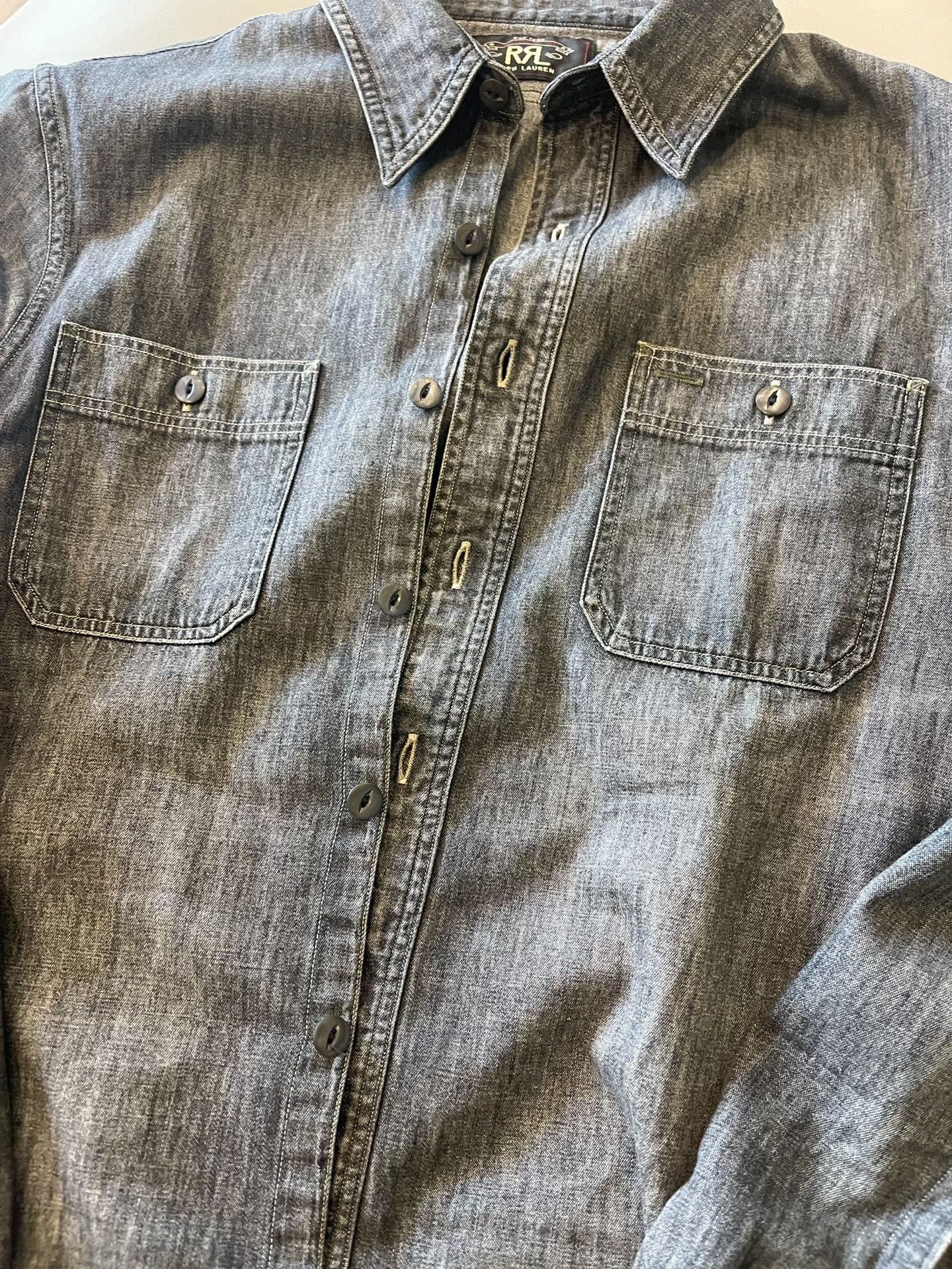 RRL Ralph Lauren RRL Denim Shirt Kimura Style Size US S / EU 44-46 / 1 - 4 Thumbnail