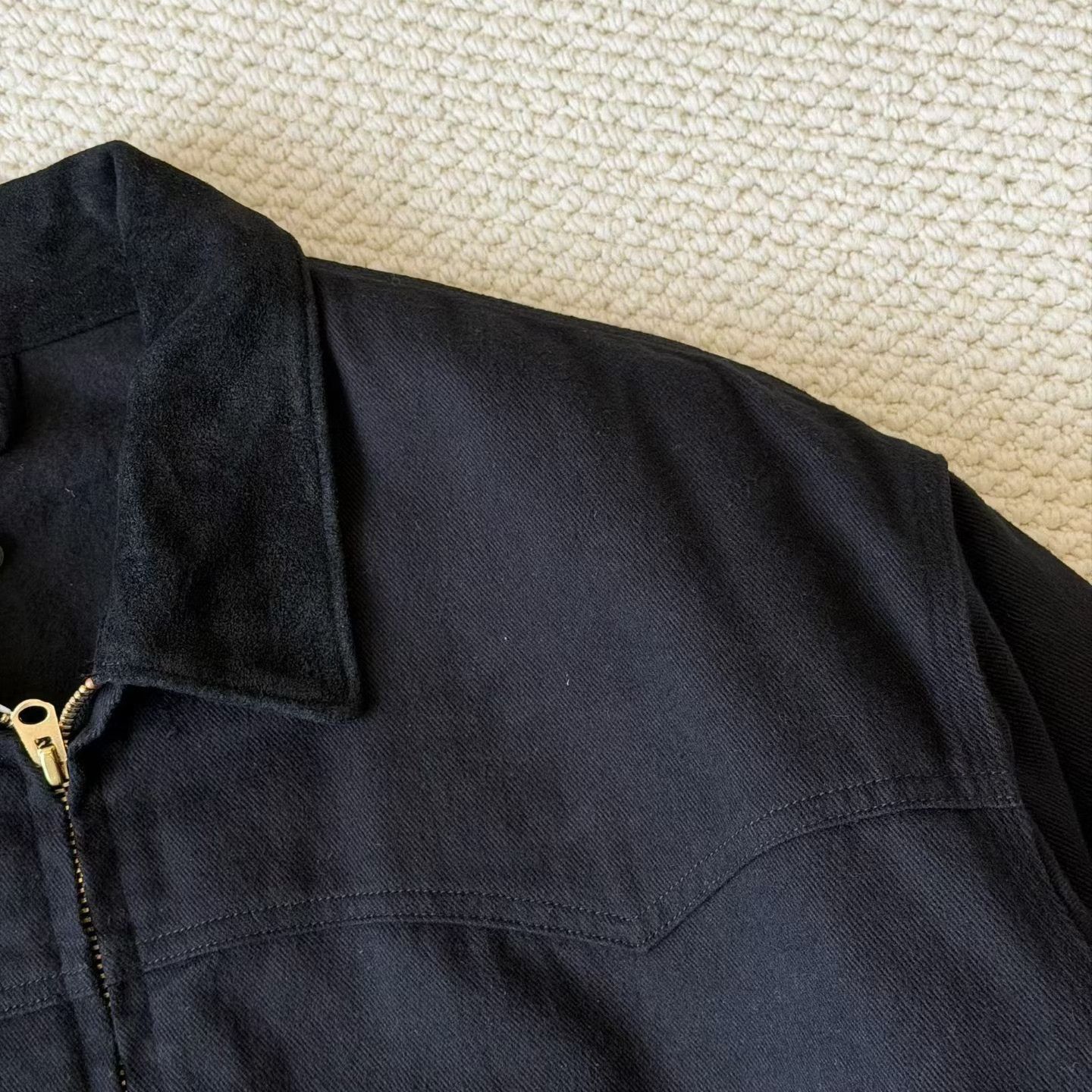 Comoli COMOLI Black Drill Zip Jacket Size US M / EU 48-50 / 2 - 6 Thumbnail