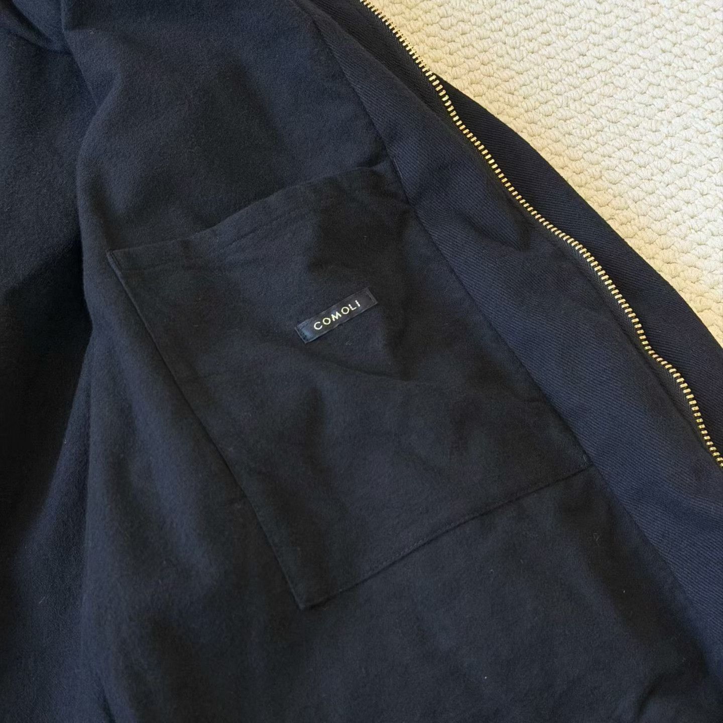 Comoli COMOLI Black Drill Zip Jacket Size US M / EU 48-50 / 2 - 9 Thumbnail