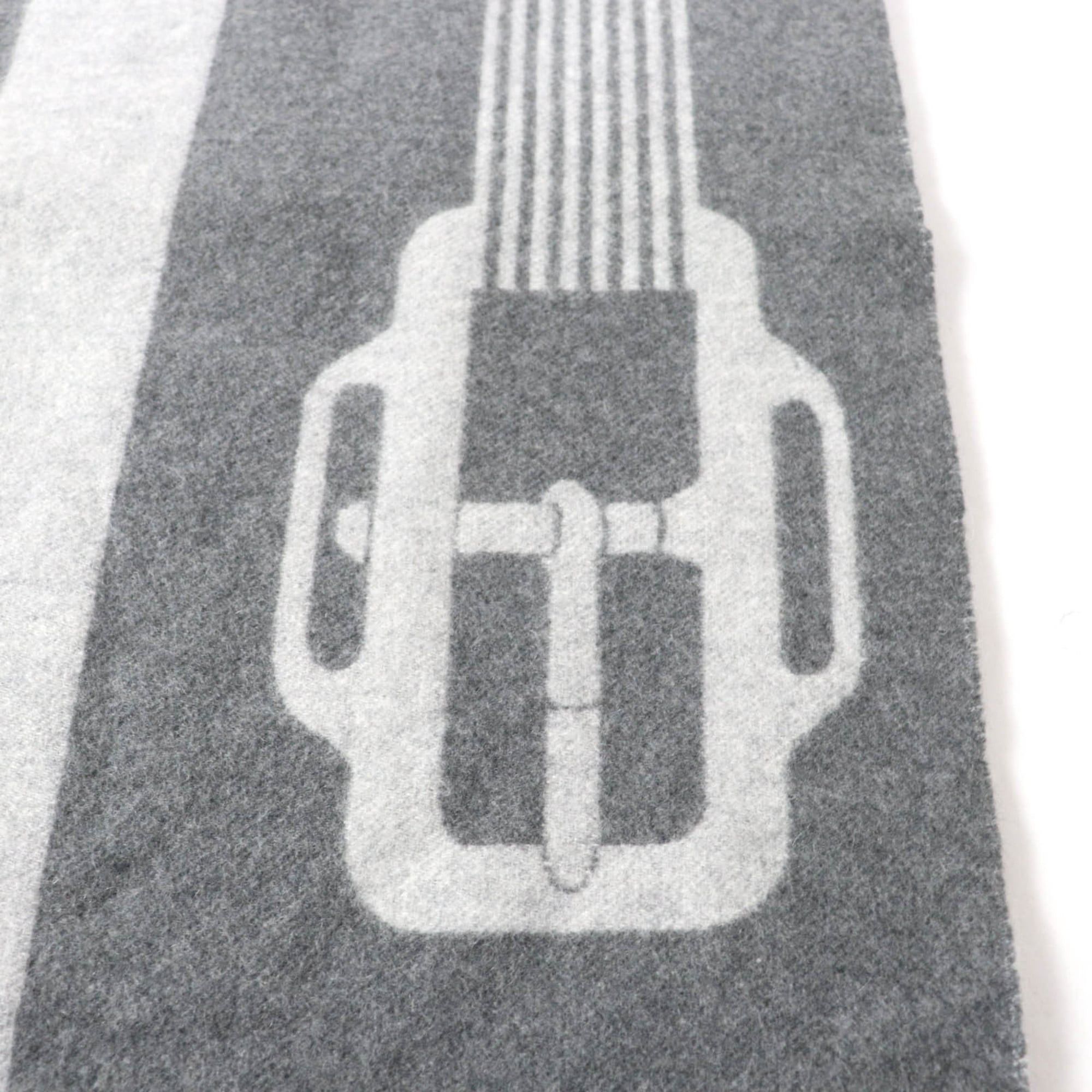 Hermes HERMES Sangle à Boucle 100% Cashmere Antogracito Gris Clair Fringed Scarf, 39 x 196cm, Box Included, Made in England, Women's Size ONE SIZE - 9 Thumbnail