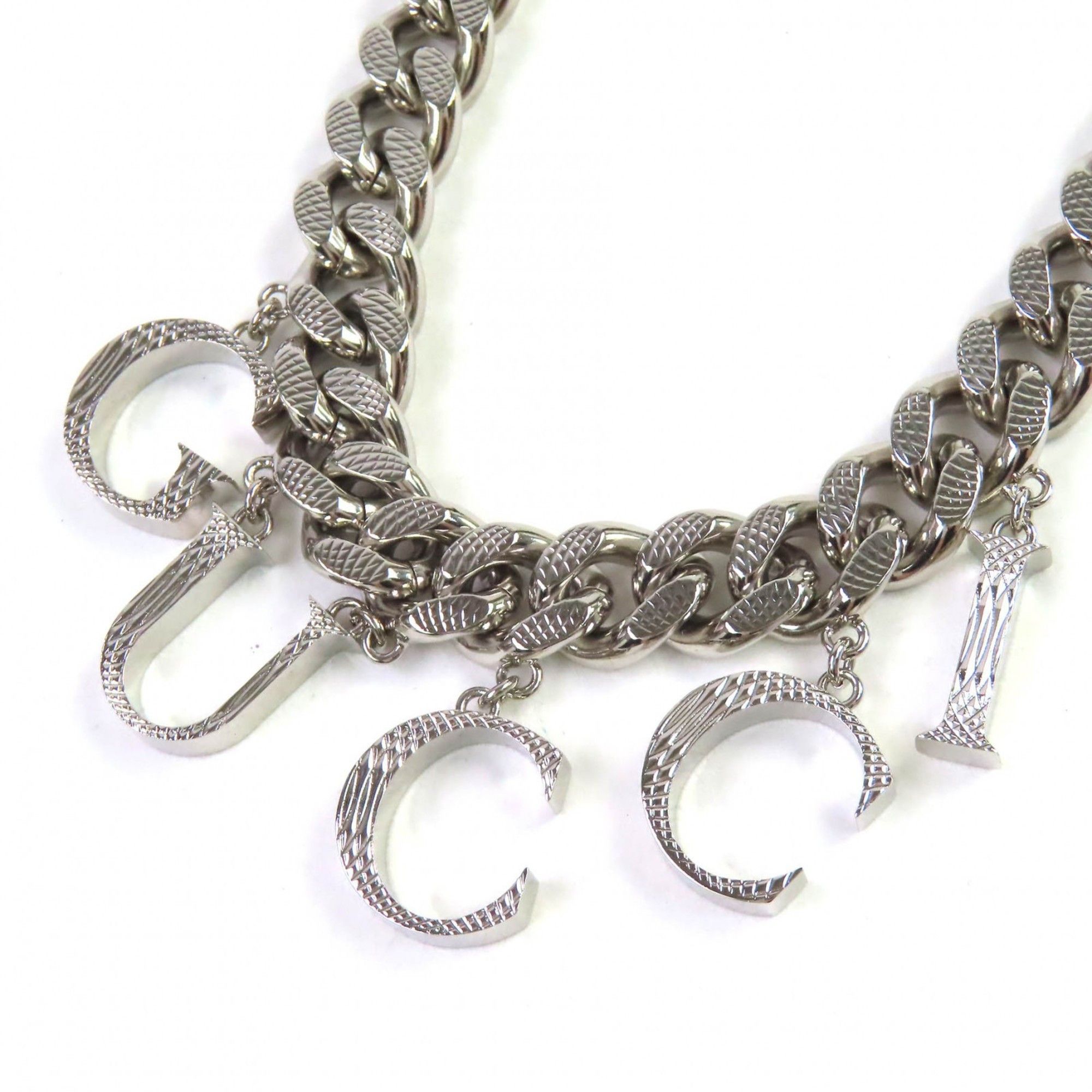 Gucci GUCCI 675769 Script Logo Choker with Interlocking G Necklace, Silver, Made in Italy, Women's Size ONE SIZE - 4 Thumbnail