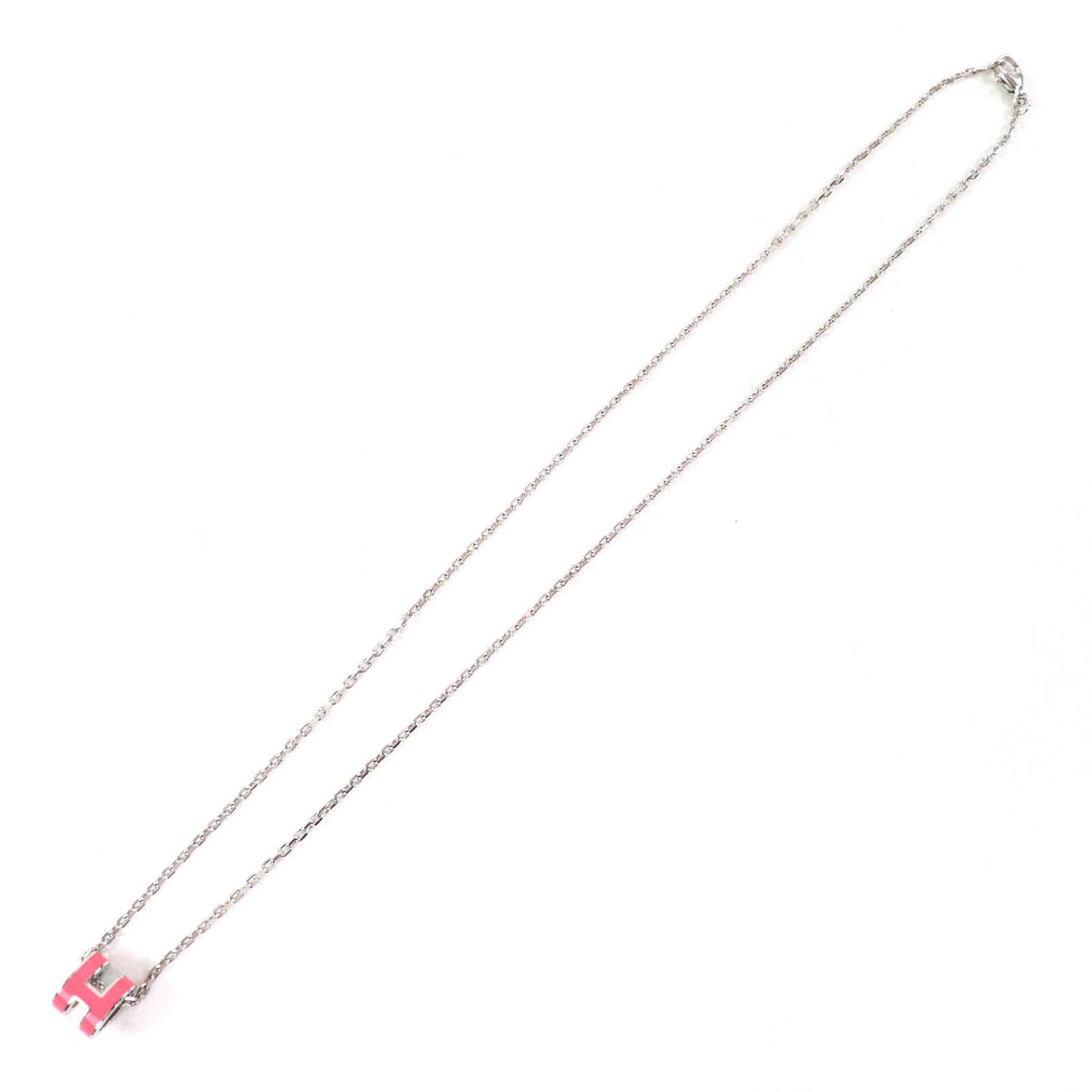 Hermes HERMES Mini Pop H Pendant Necklace in Pink and Silver, Includes Box Dust Bag, Made France, Extremely Popular for Women Size ONE SIZE - 3 Thumbnail
