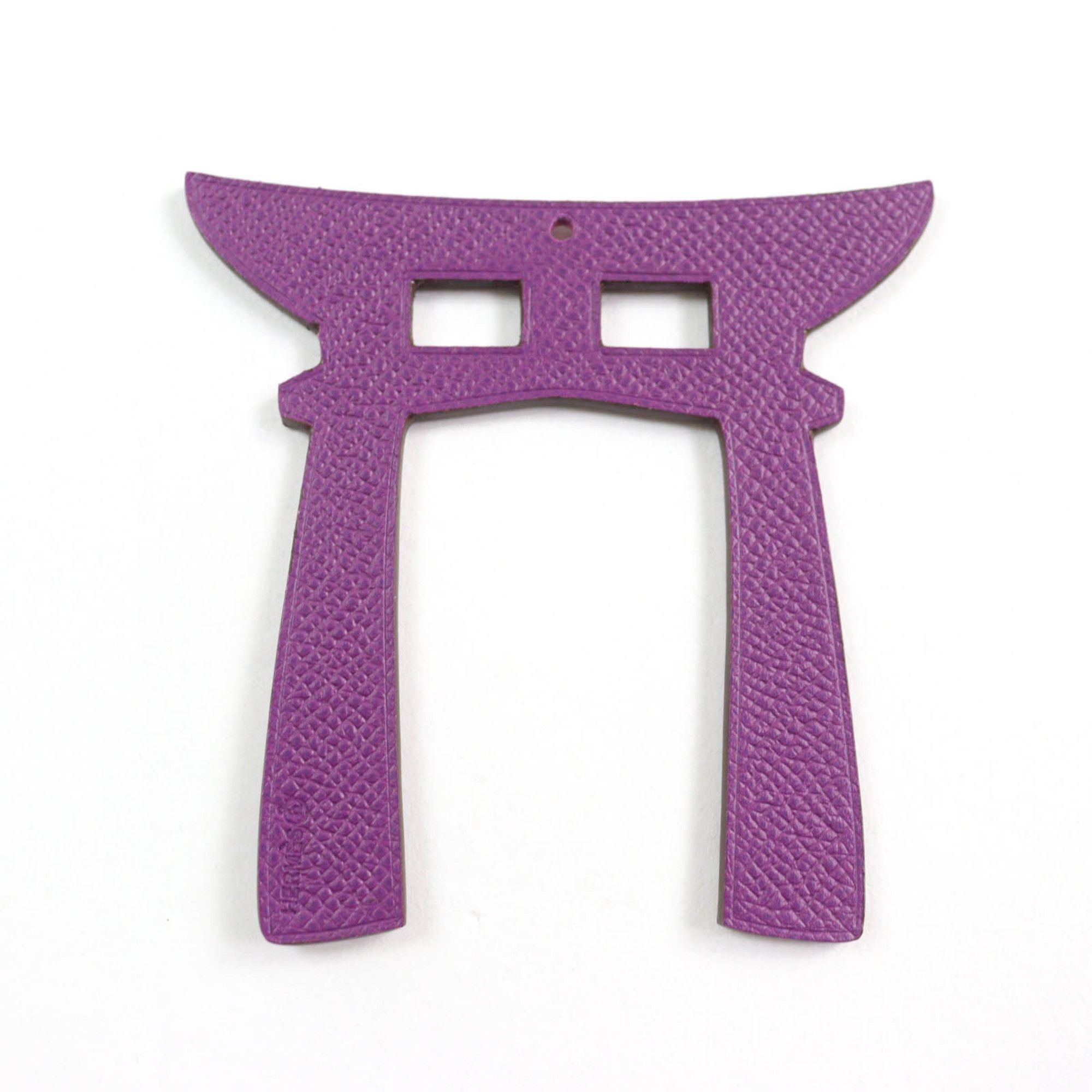 Hermes HERMES Petit H Anemone Rouge Granada Torii Epsom Leather Bag Charm (Boxed) for Women Size ONE SIZE - 3 Thumbnail