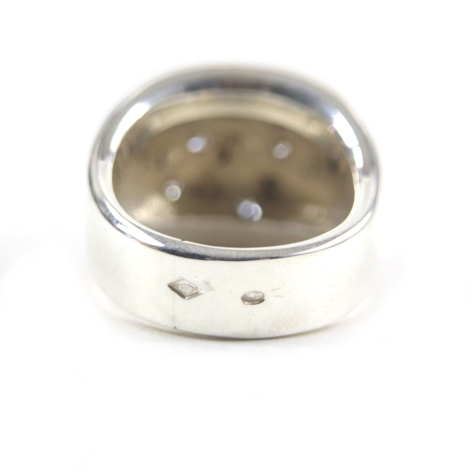 Hermes HERMES Vintage Gaucho Ring, 925 750 Sterling Silver with 7 Diamonds, Size 52, Weight 13.6g, Men's Size ONE SIZE - 4 Thumbnail