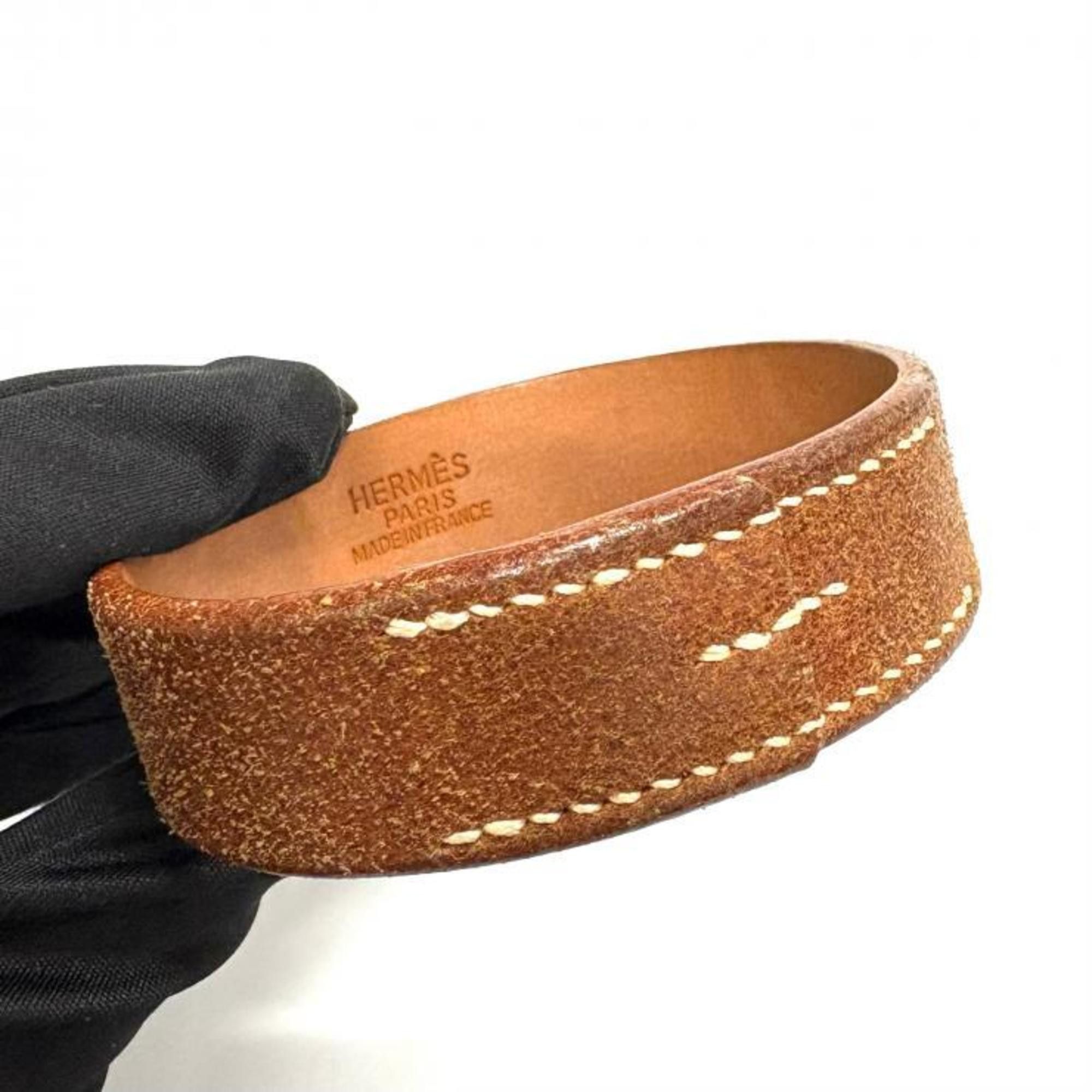 Hermes HERMES Pourtour Leather Brown Bangle Set (2 pieces) □C Stamped Hermès Size ONE SIZE - 6 Thumbnail