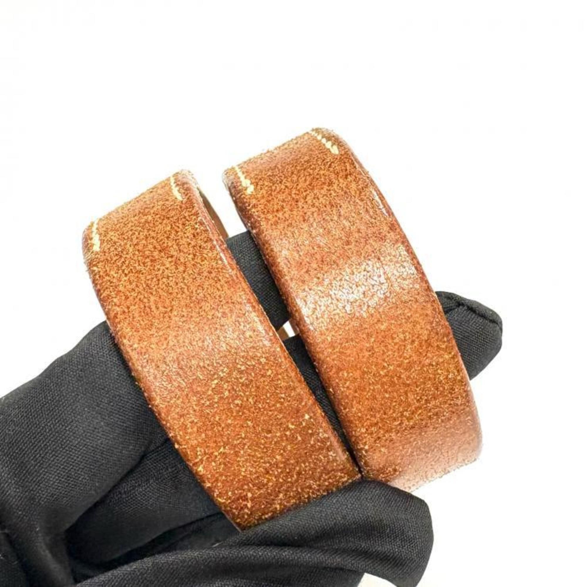 Hermes HERMES Pourtour Leather Brown Bangle Set (2 pieces) □C Stamped Hermès Size ONE SIZE - 8 Thumbnail