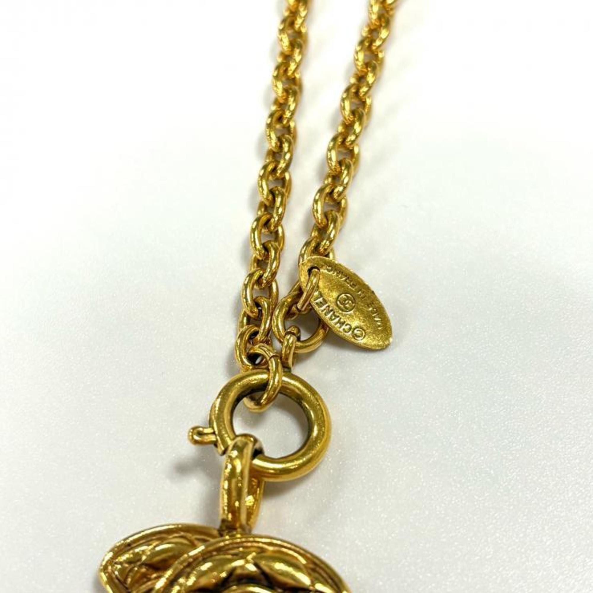 Chanel CHANEL Vintage Matelasse Coco Mark Gold GP Necklace Size ONE SIZE - 5 Thumbnail