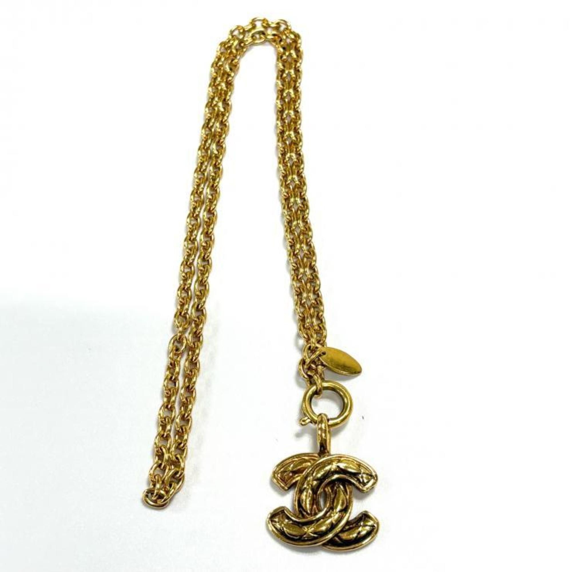 Chanel CHANEL Vintage Matelasse Coco Mark Gold GP Necklace Size ONE SIZE - 7 Thumbnail