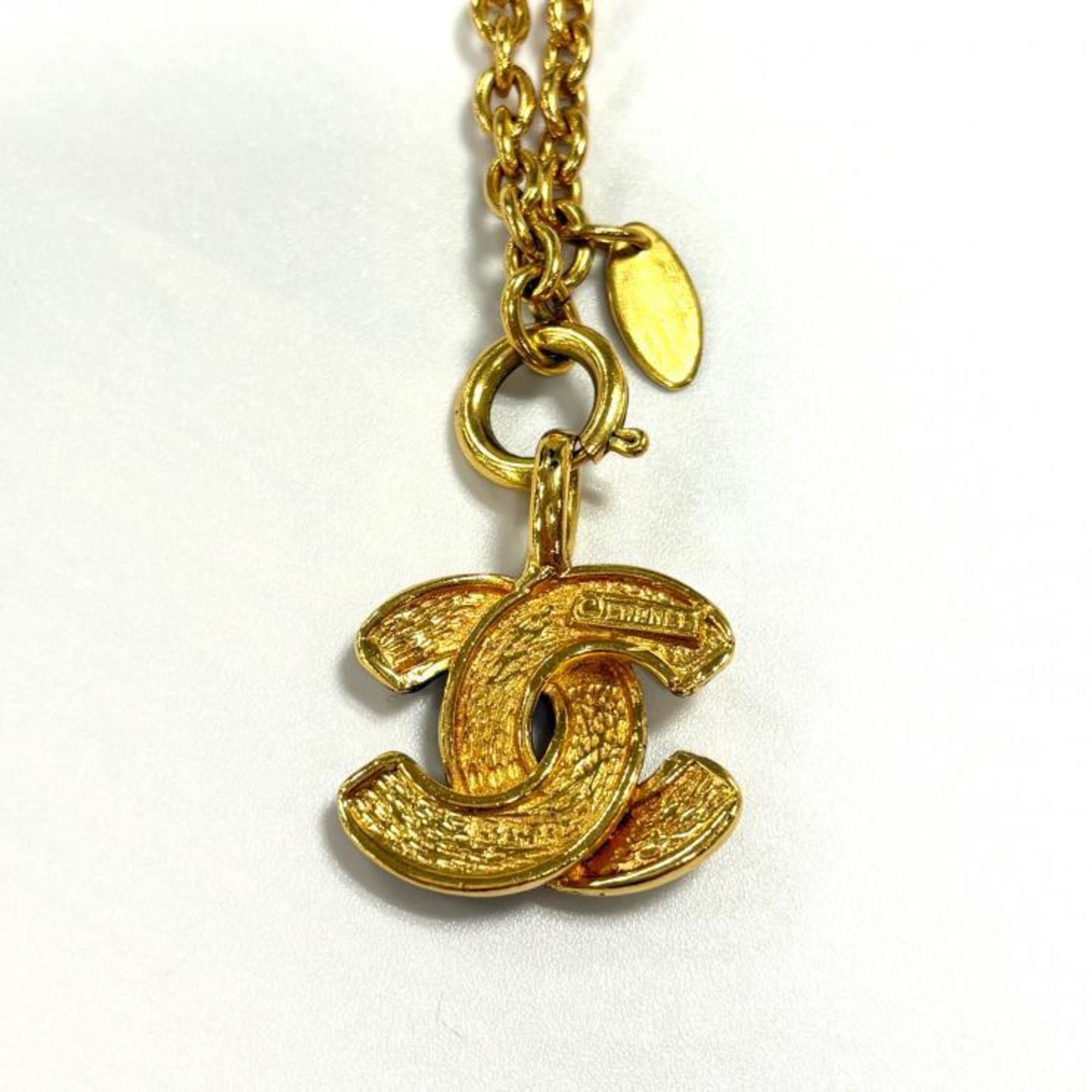 Chanel CHANEL Vintage Matelasse Coco Mark Gold GP Necklace Size ONE SIZE - 6 Thumbnail