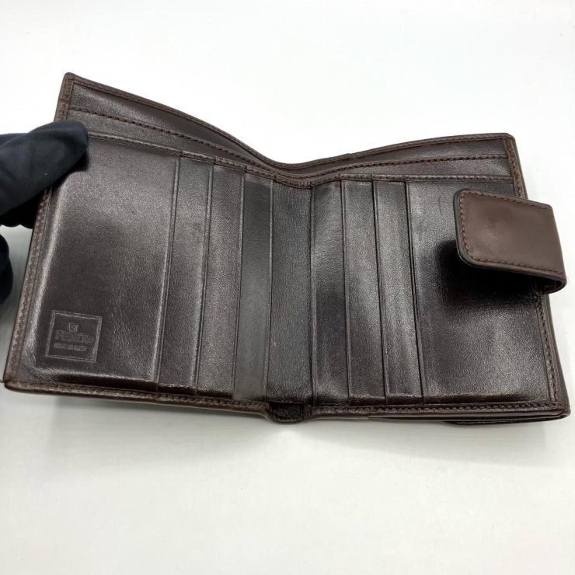 Fendi FENDI Zucca Bifold Wallet Brown Fendi Size ONE SIZE - 4 Thumbnail
