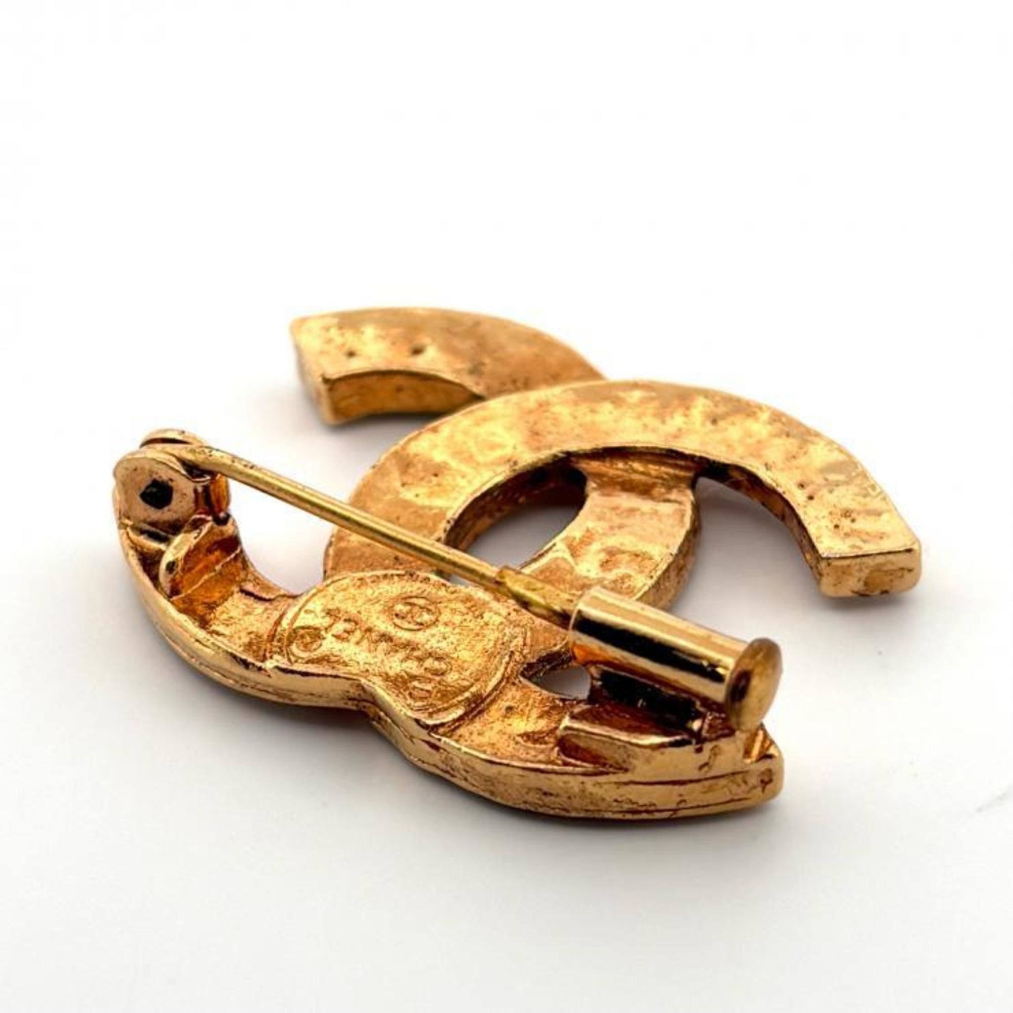 Chanel CHANEL Coco Mark GP Gold Rhinestone Brooch Chanel Size ONE SIZE - 6 Thumbnail