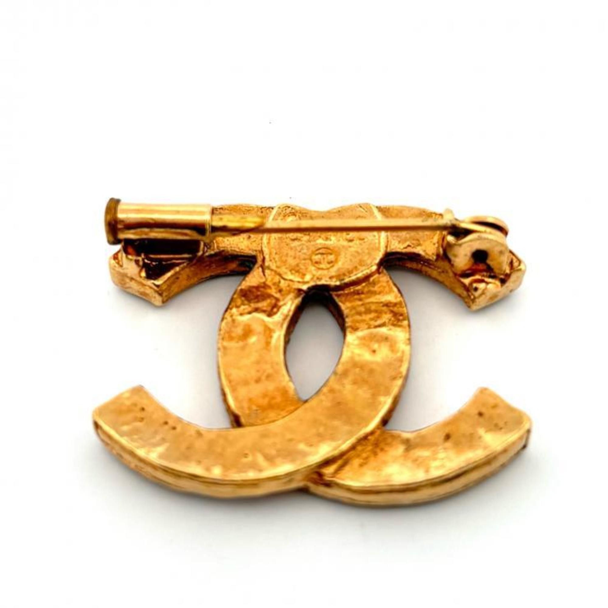 Chanel CHANEL Coco Mark GP Gold Rhinestone Brooch Chanel Size ONE SIZE - 4 Thumbnail