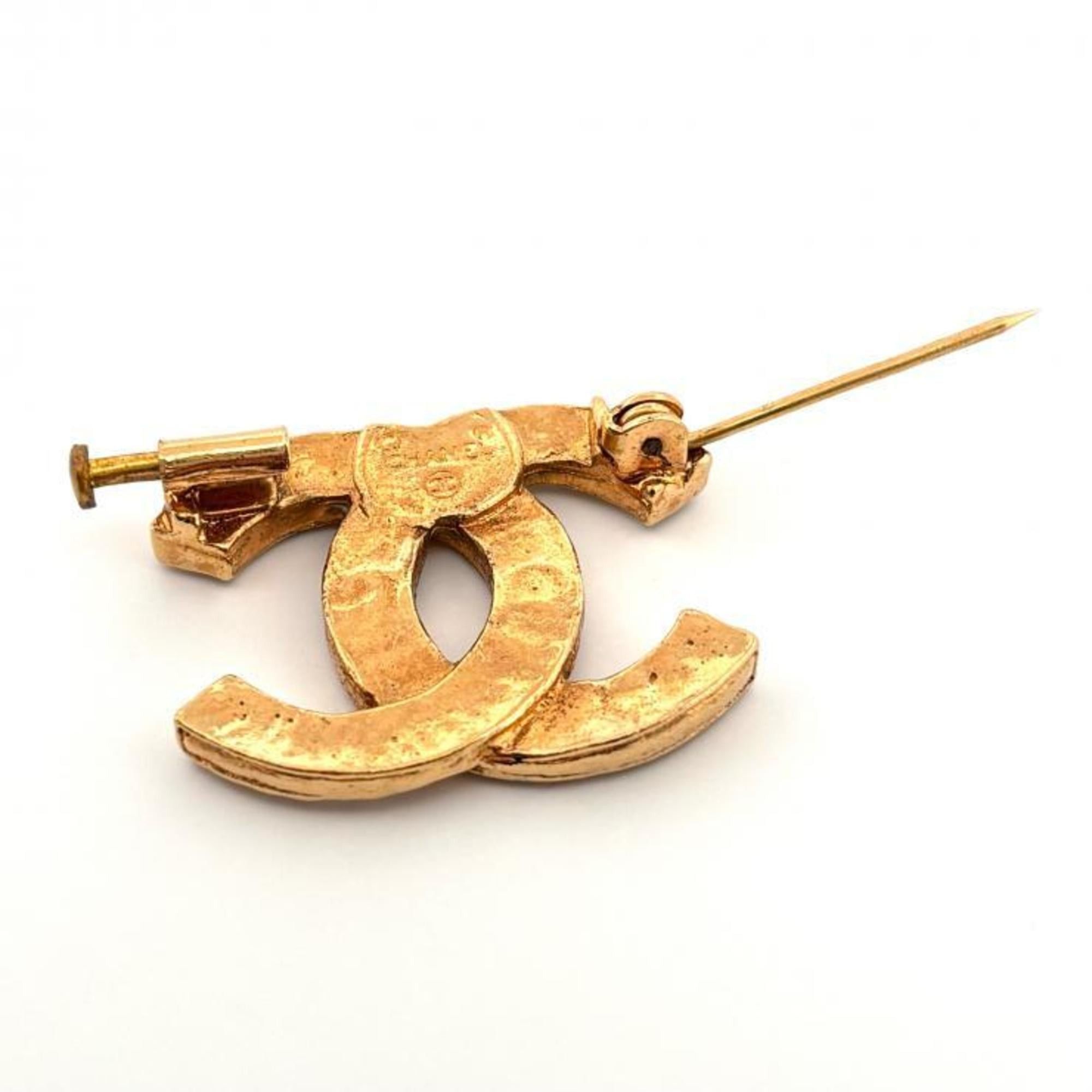 Chanel CHANEL Coco Mark GP Gold Rhinestone Brooch Chanel Size ONE SIZE - 5 Thumbnail