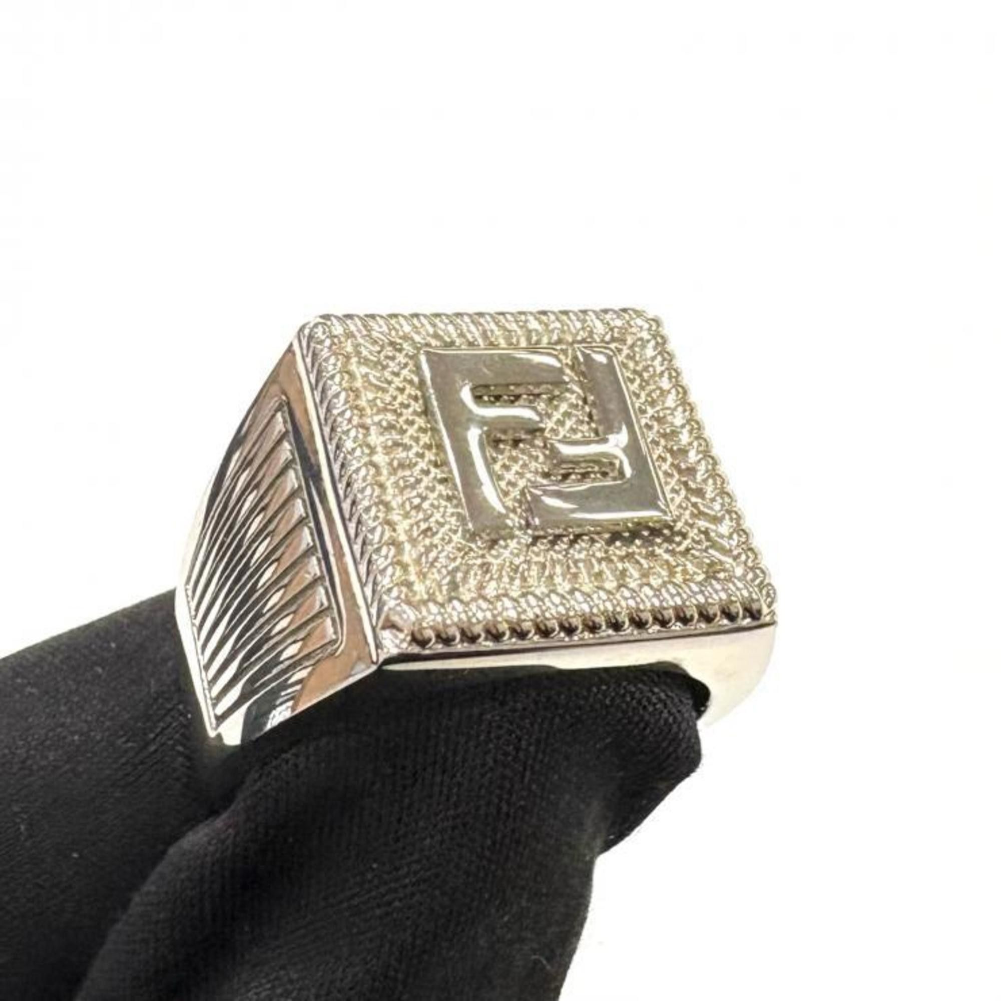 Fendi FENDI FF logo silver ring 2 Made in Italy Fendi Size ONE SIZE - 10 Thumbnail