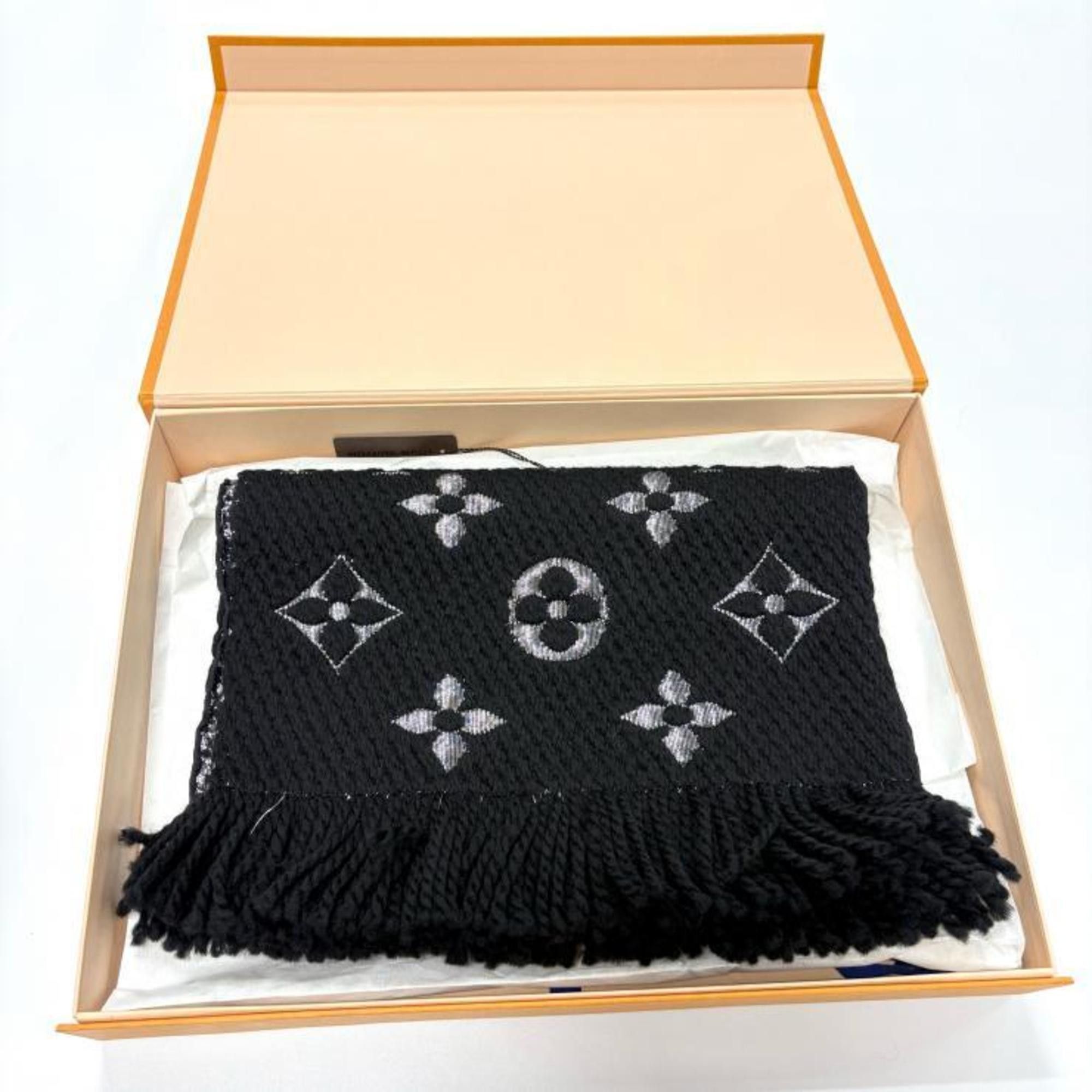 Louis Vuitton LOUIS VUITTON Echarpe Logomania Noir Scarf M75833 Made in Italy Wool Silk Black Silver Louis Vuitton Size ONE SIZE - 9 Thumbnail