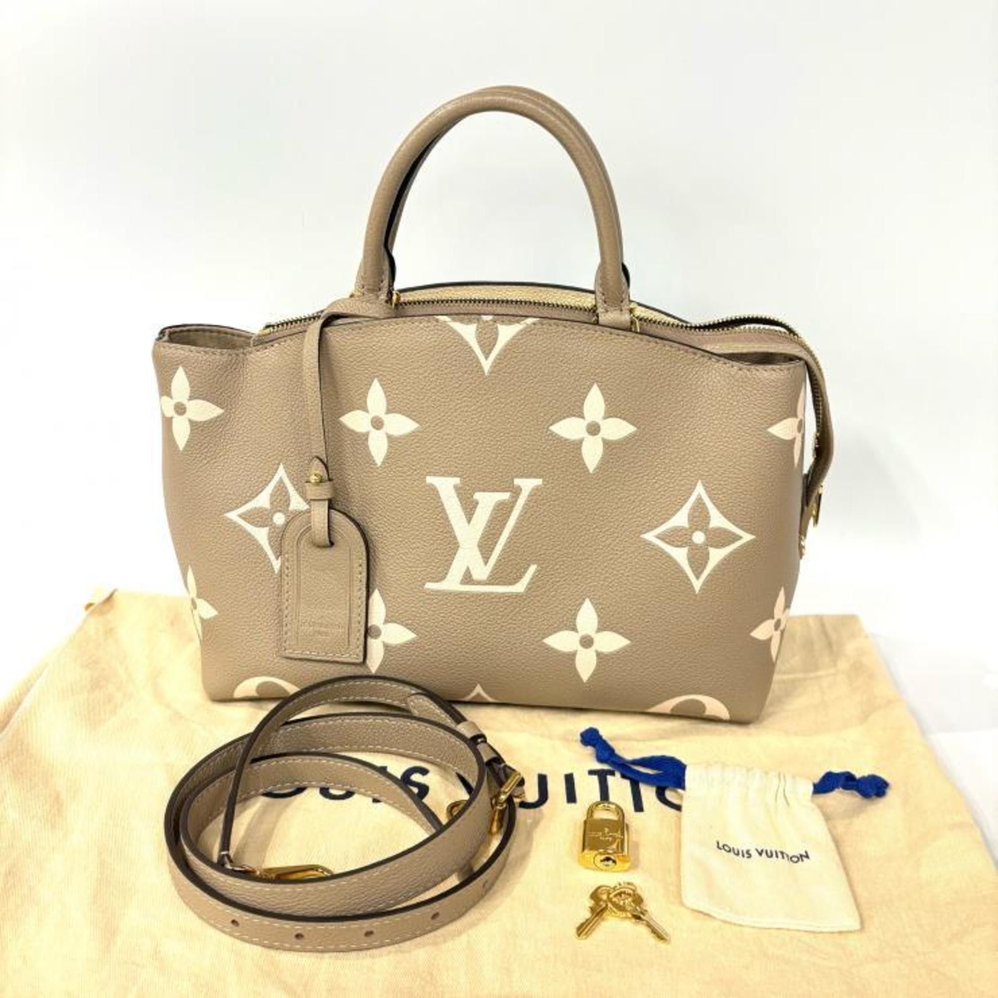 Louis Vuitton Louis Vuitton Bicolor Monogram Empreinte M58914 Petit Palais PM Tourterelle Creme Size ONE SIZE - 10 Thumbnail
