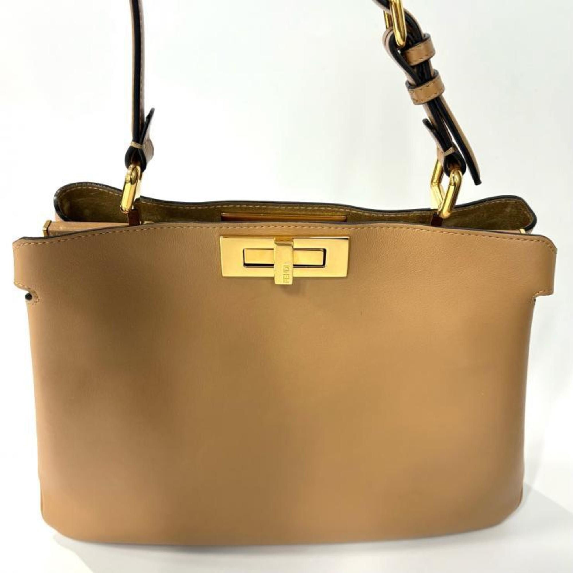 Fendi Fendi Peekaboo Soft Medium Calfskin Beige Handbag 8BN353.AOVH Size ONE SIZE - 11 Thumbnail