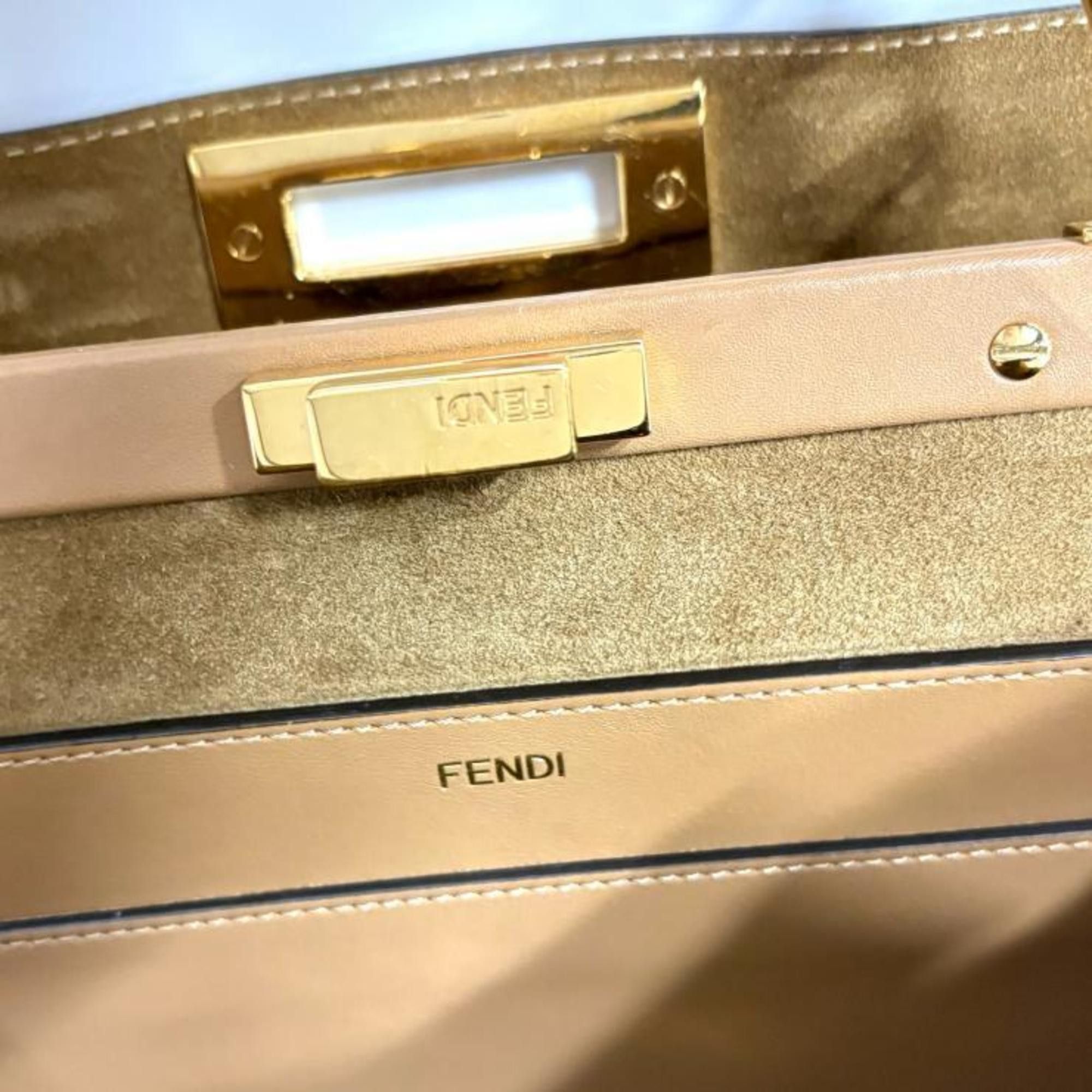 Fendi Fendi Peekaboo Soft Medium Calfskin Beige Handbag 8BN353.AOVH Size ONE SIZE - 12 Thumbnail