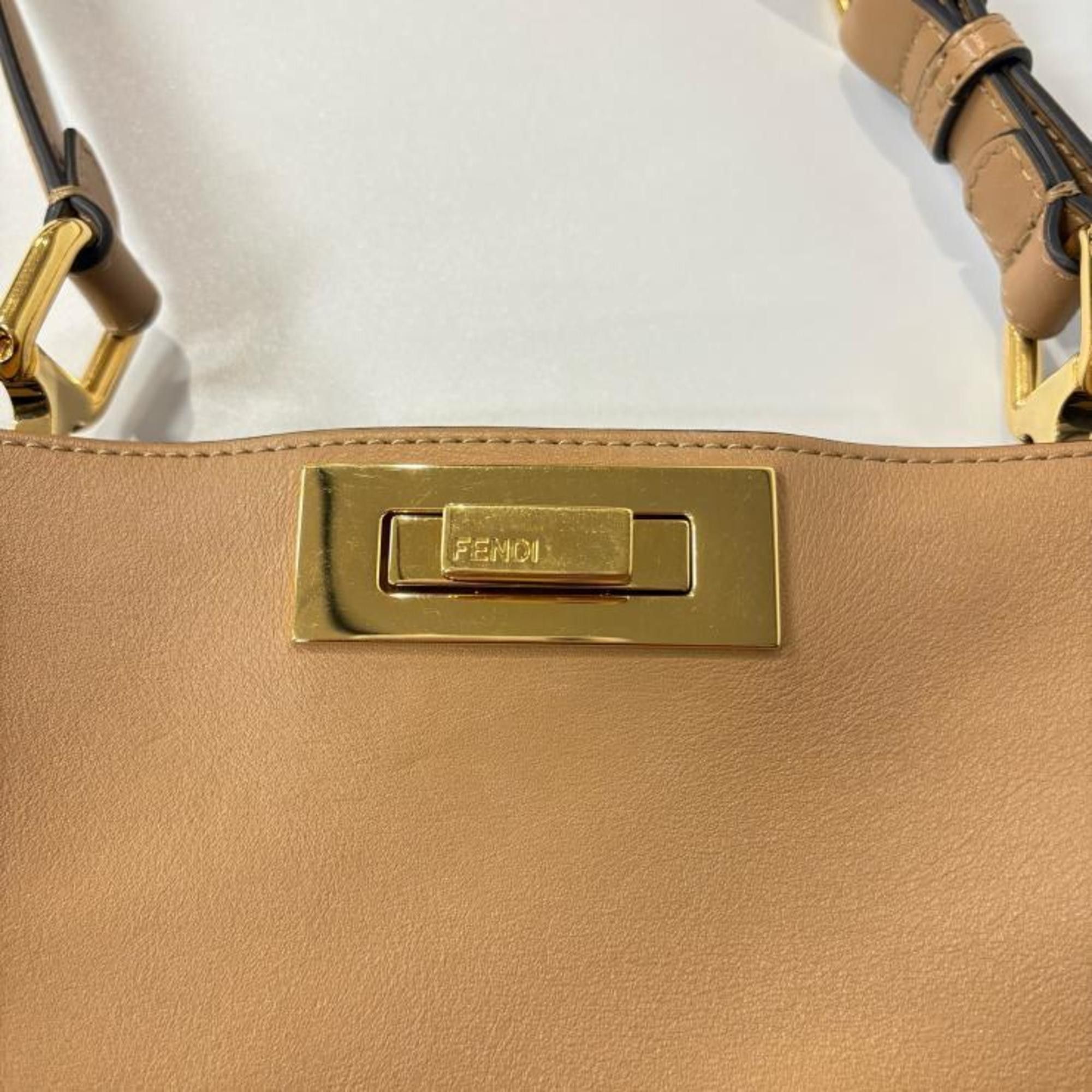Fendi Fendi Peekaboo Soft Medium Calfskin Beige Handbag 8BN353.AOVH Size ONE SIZE - 5 Thumbnail