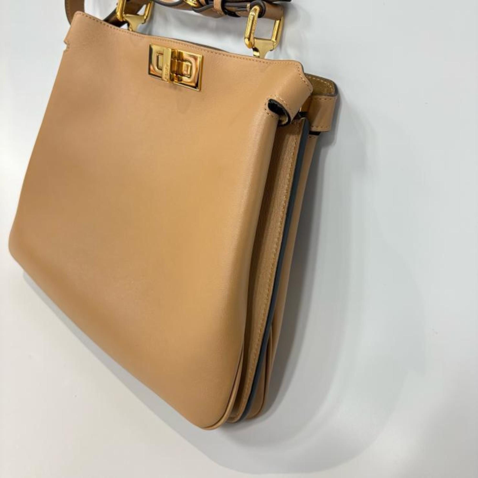 Fendi Fendi Peekaboo Soft Medium Calfskin Beige Handbag 8BN353.AOVH Size ONE SIZE - 4 Thumbnail