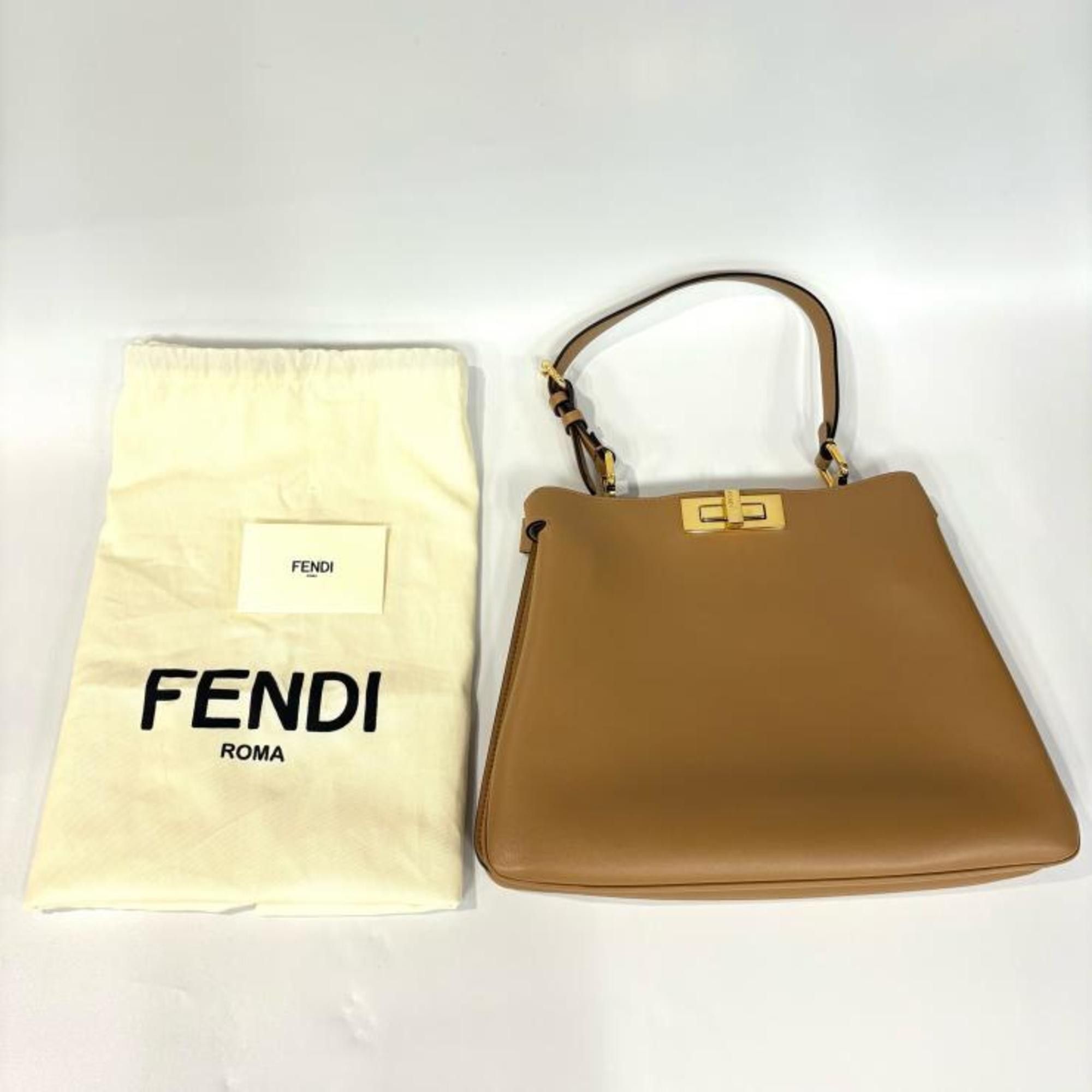 Fendi Fendi Peekaboo Soft Medium Calfskin Beige Handbag 8BN353.AOVH Size ONE SIZE - 8 Thumbnail