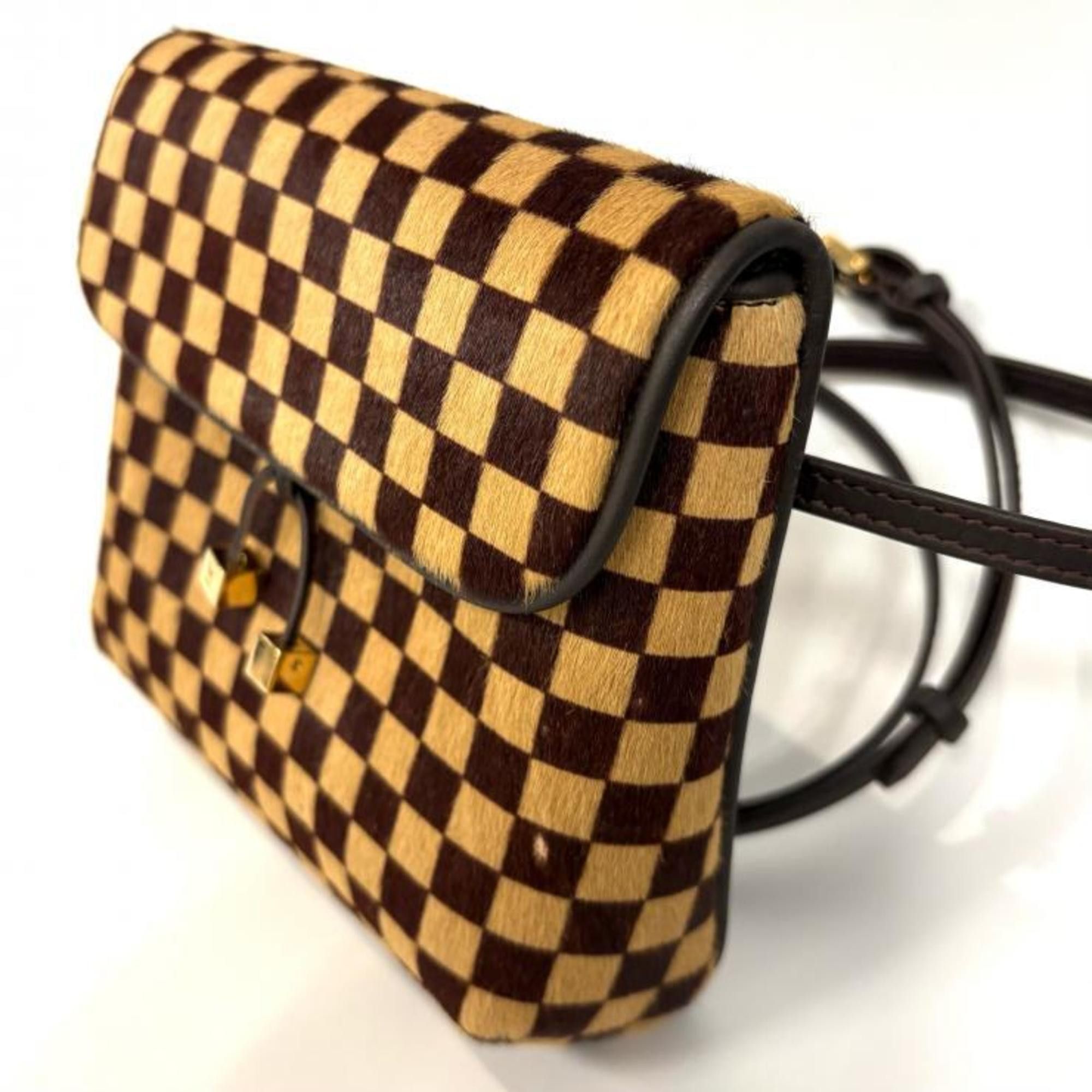 Louis Vuitton LOUIS VUITTON Damier Sauvage Gazelle M92130 Shoulder Bag in Brown Pony Leather Size ONE SIZE - 2 Thumbnail