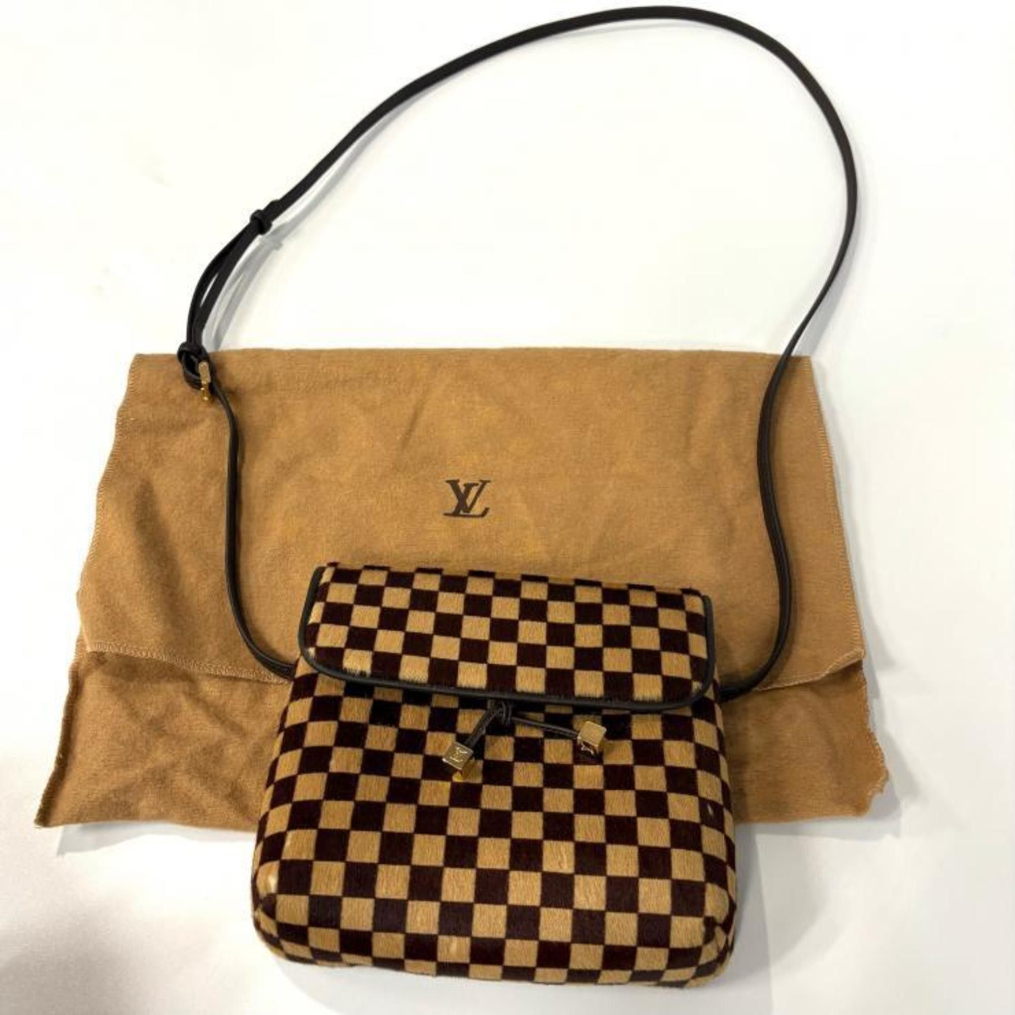 Louis Vuitton LOUIS VUITTON Damier Sauvage Gazelle M92130 Shoulder Bag in Brown Pony Leather Size ONE SIZE - 10 Thumbnail