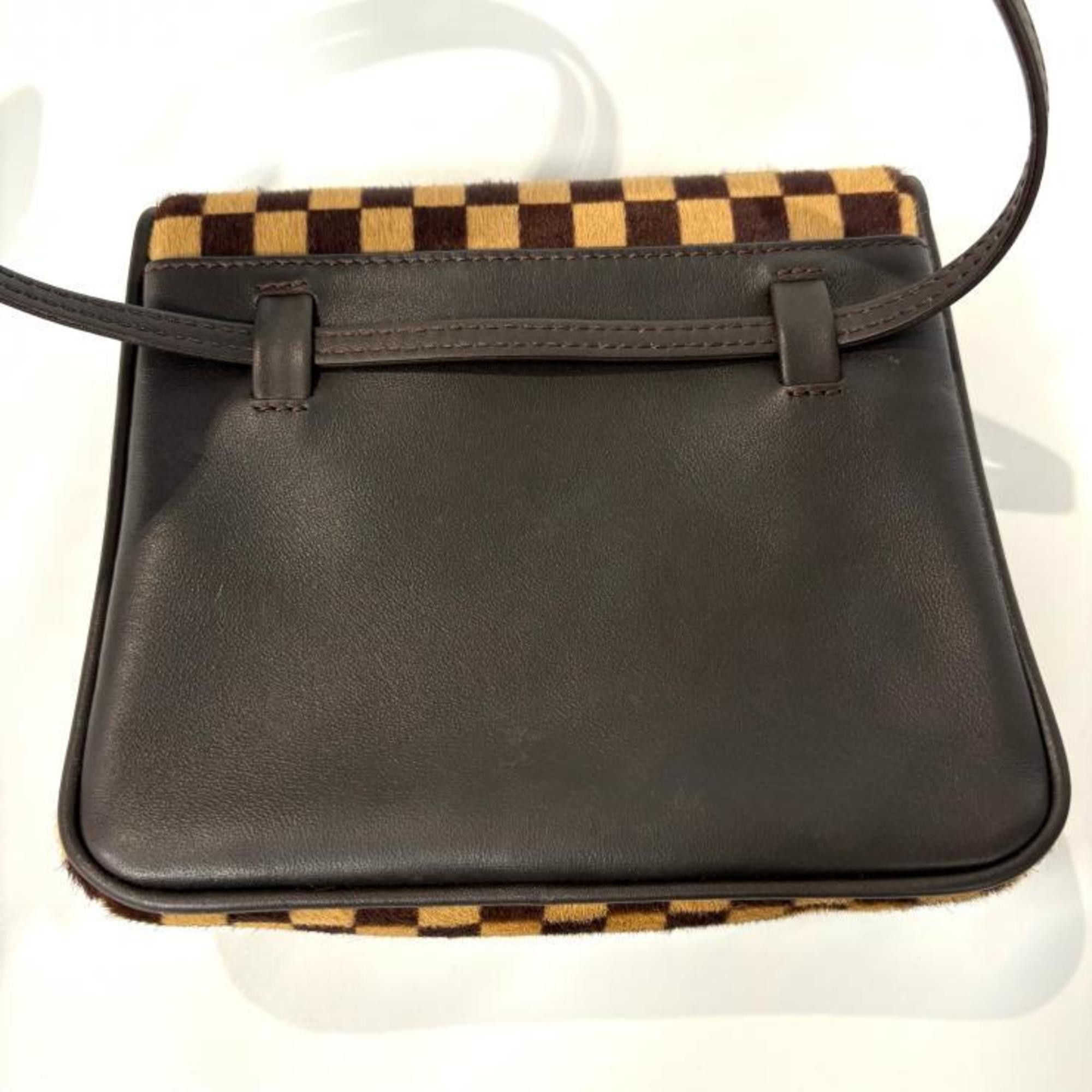 Louis Vuitton LOUIS VUITTON Damier Sauvage Gazelle M92130 Shoulder Bag in Brown Pony Leather Size ONE SIZE - 9 Thumbnail