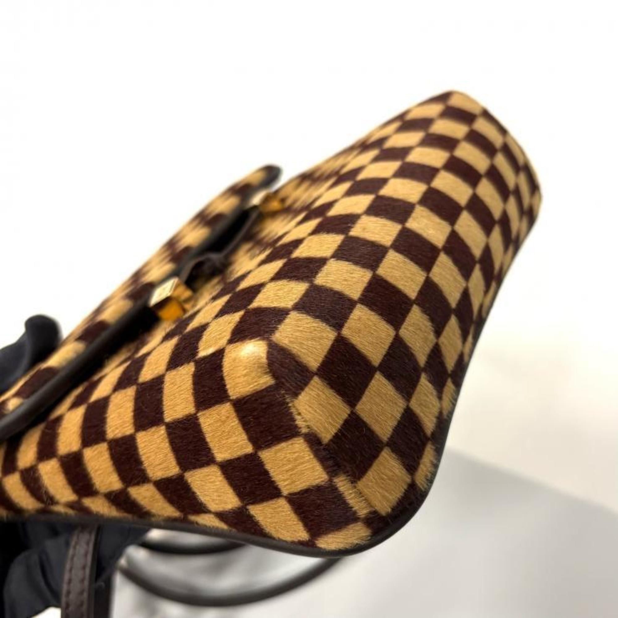 Louis Vuitton LOUIS VUITTON Damier Sauvage Gazelle M92130 Shoulder Bag in Brown Pony Leather Size ONE SIZE - 8 Thumbnail