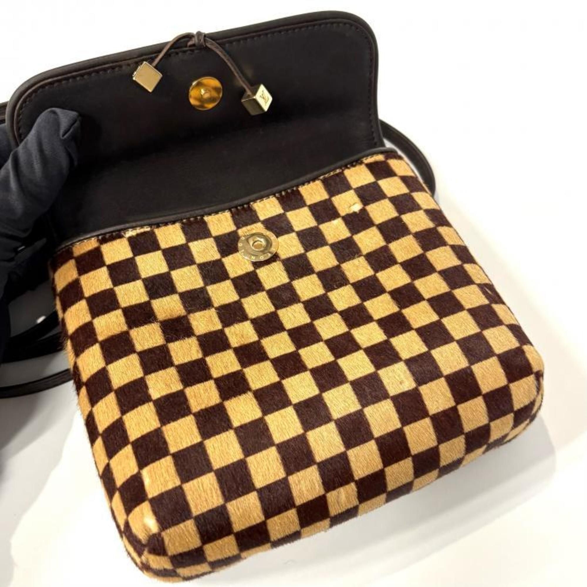 Louis Vuitton LOUIS VUITTON Damier Sauvage Gazelle M92130 Shoulder Bag in Brown Pony Leather Size ONE SIZE - 4 Thumbnail
