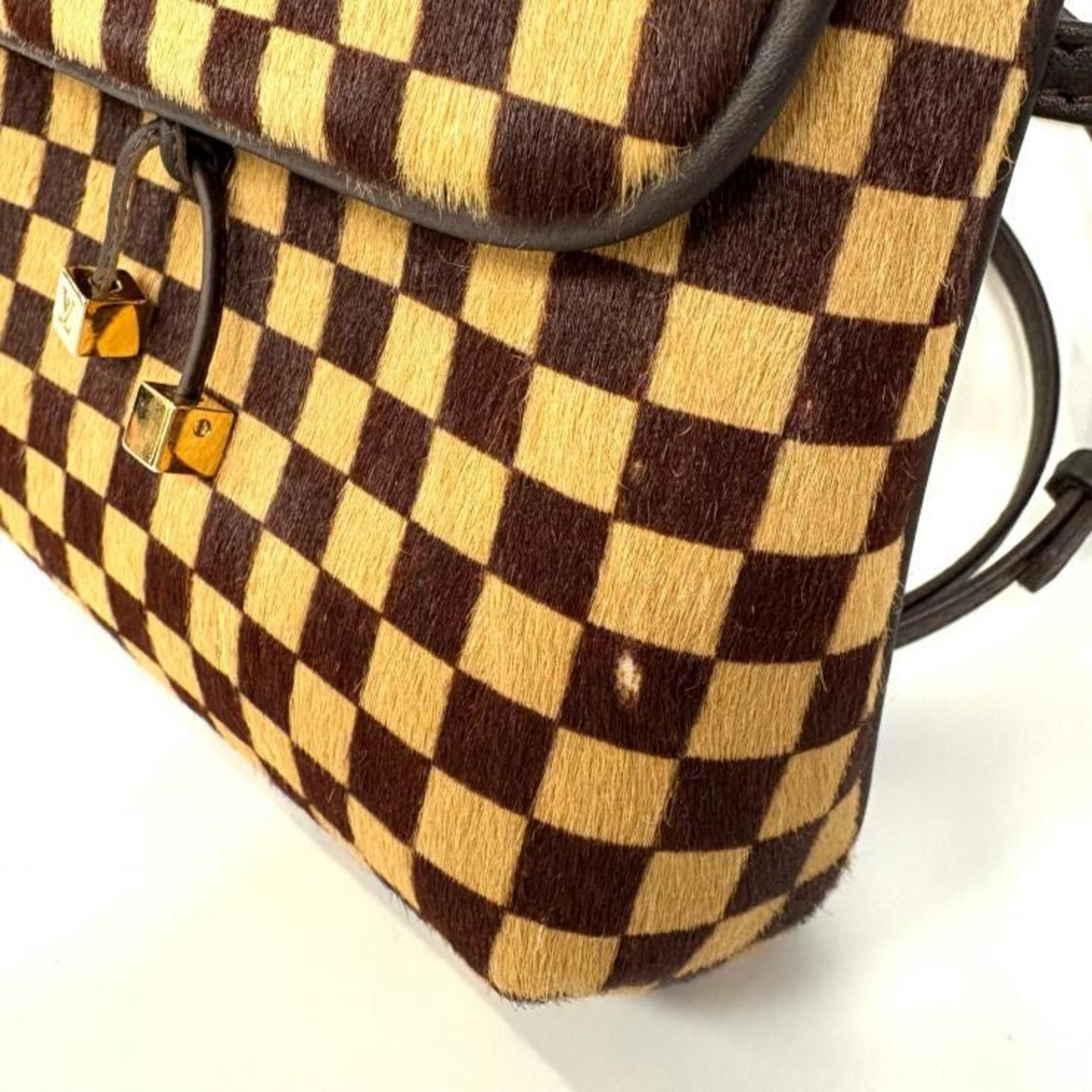 Louis Vuitton LOUIS VUITTON Damier Sauvage Gazelle M92130 Shoulder Bag in Brown Pony Leather Size ONE SIZE - 3 Thumbnail