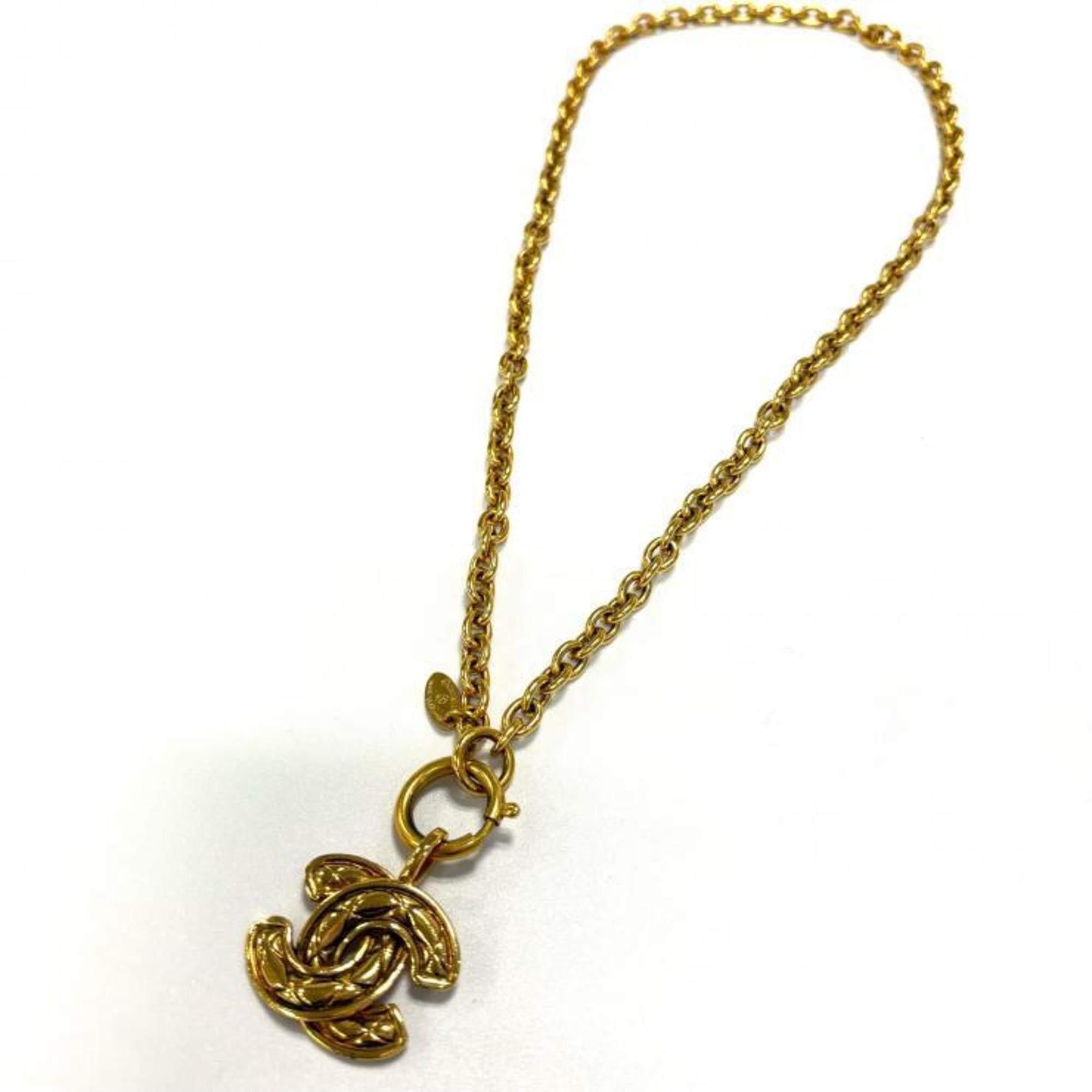Chanel CHANEL Matelasse Vintage Coco Mark Necklace in GP Gold Size ONE SIZE - 3 Thumbnail