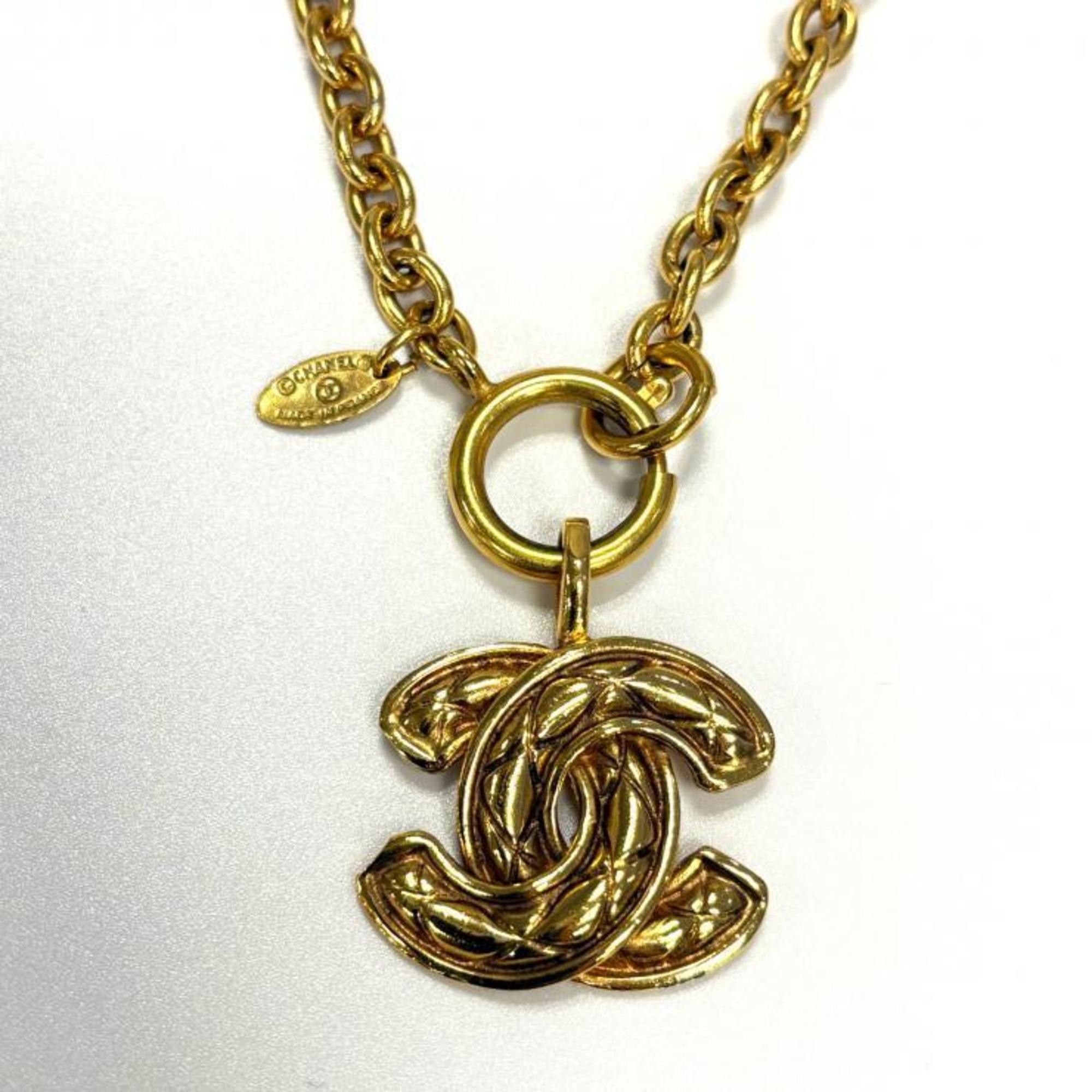Chanel CHANEL Matelasse Vintage Coco Mark Necklace in GP Gold Size ONE SIZE - 5 Thumbnail