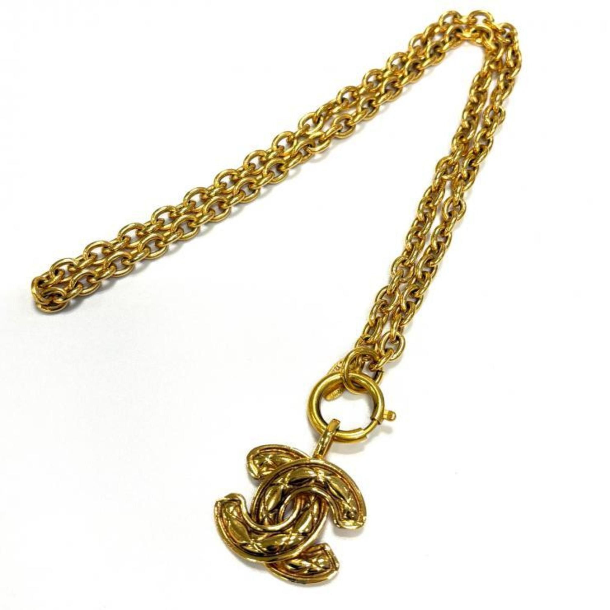 Chanel CHANEL Matelasse Vintage Coco Mark Necklace in GP Gold Size ONE SIZE - 2 Thumbnail