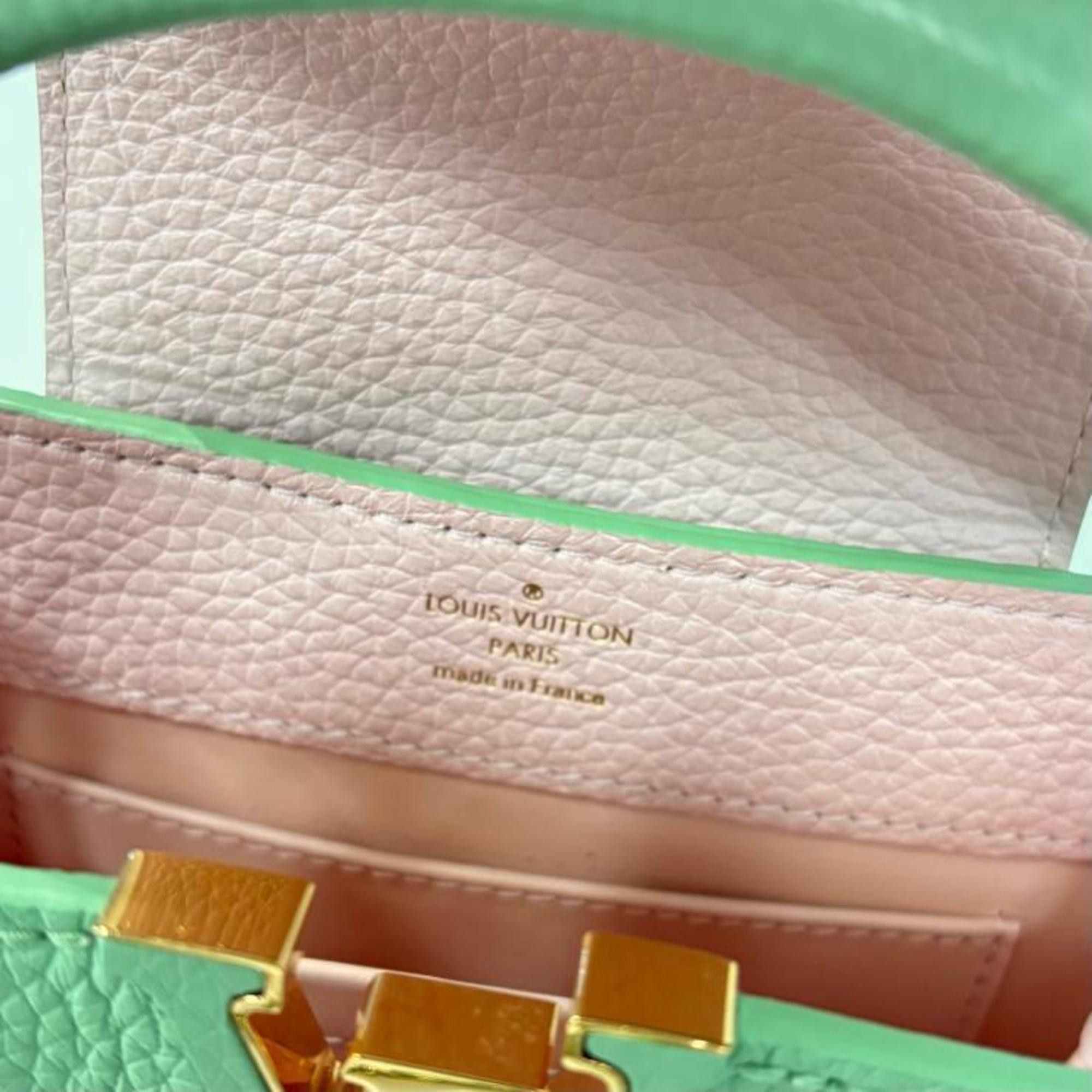 Louis Vuitton Louis Vuitton Capucines Mini M59928 Vert Pomme Taurillon Green Size ONE SIZE - 7 Thumbnail
