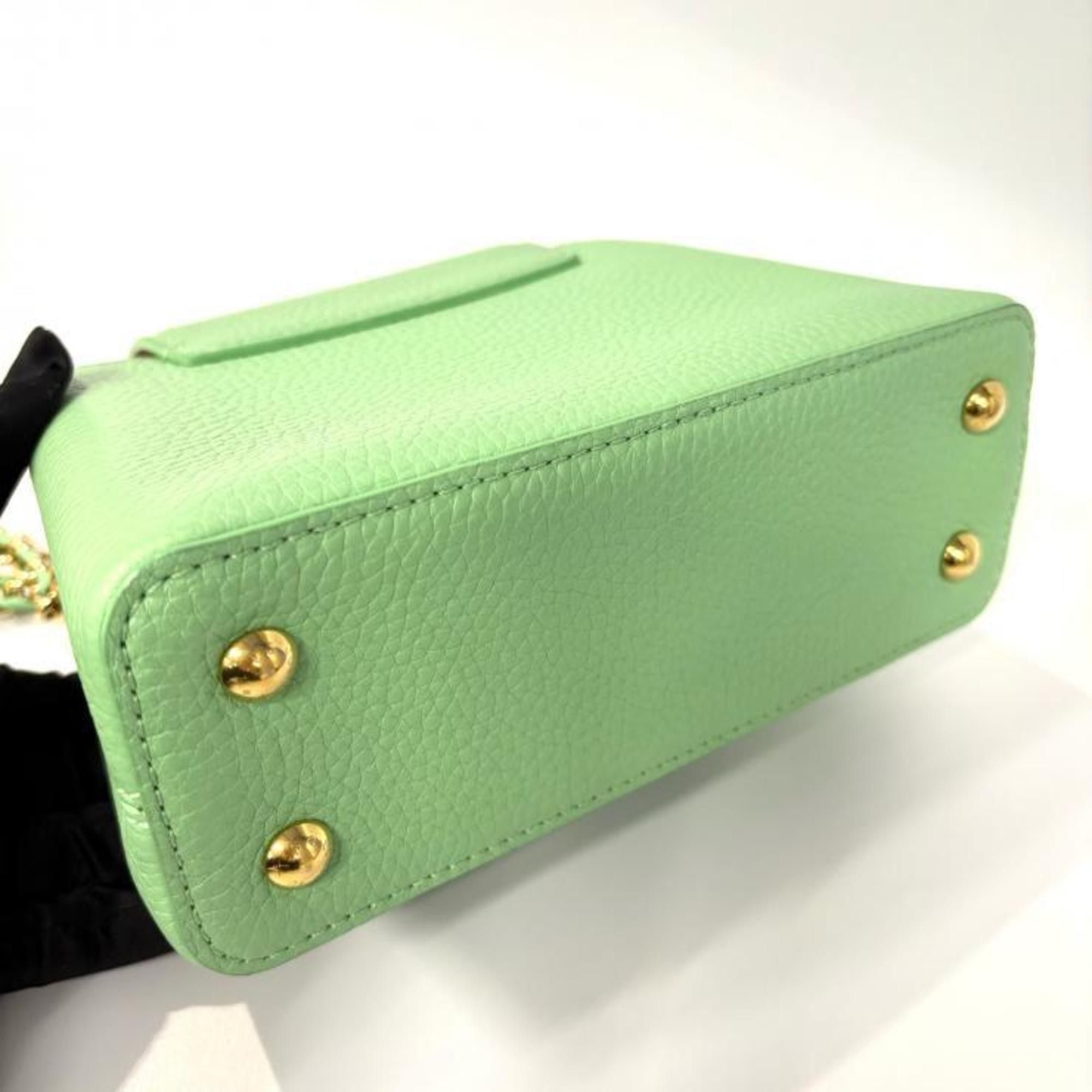 Louis Vuitton Louis Vuitton Capucines Mini M59928 Vert Pomme Taurillon Green Size ONE SIZE - 10 Thumbnail